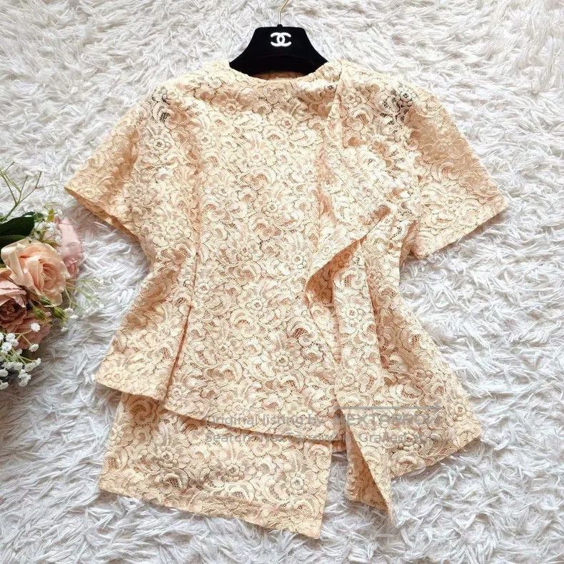 Comme des Garcons Comme Des Garcons Beige lace floral top Size S / US 4 / IT 40 - 1 Thumbnail