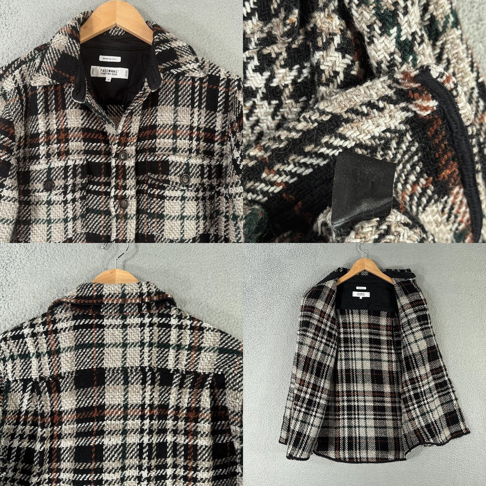Vintage VINTAGE Freemans Sporting Club Shirt Jacket Mens XS Plaid Wool Blend USA FSC Shacket Size US XS / EU 42 / 0 - 8 Thumbnail