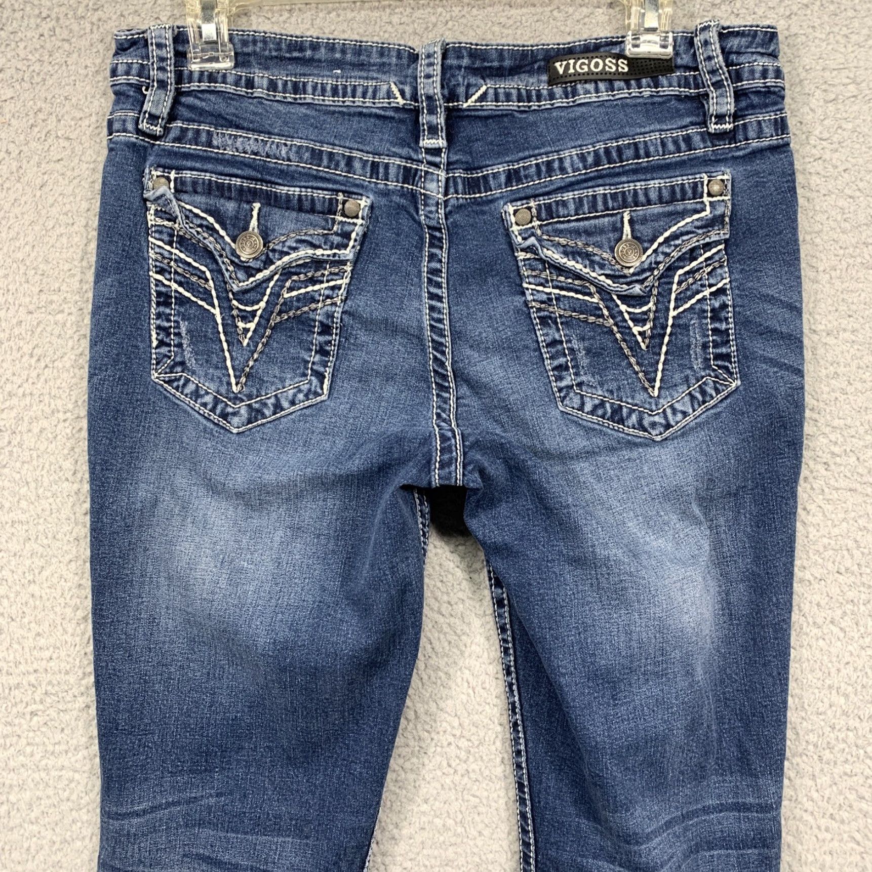 Vintage Vigoss Blue Jeans Womens Size S8 Heritage Fit Slim Bootcut Stretch Hemmed READ Size 30" / US 8 / IT 44 - 5 Thumbnail