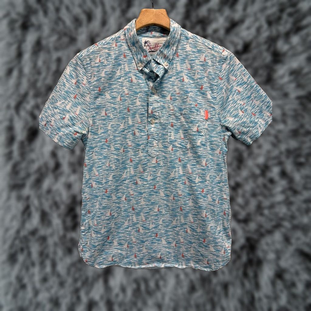 Chubbies Chubbies Men's Short Sleeve Button-Up Shirt Small Blue White Sailboat Print Vacation Size US S / EU 44-46 / 1 - 1 Thumbnail