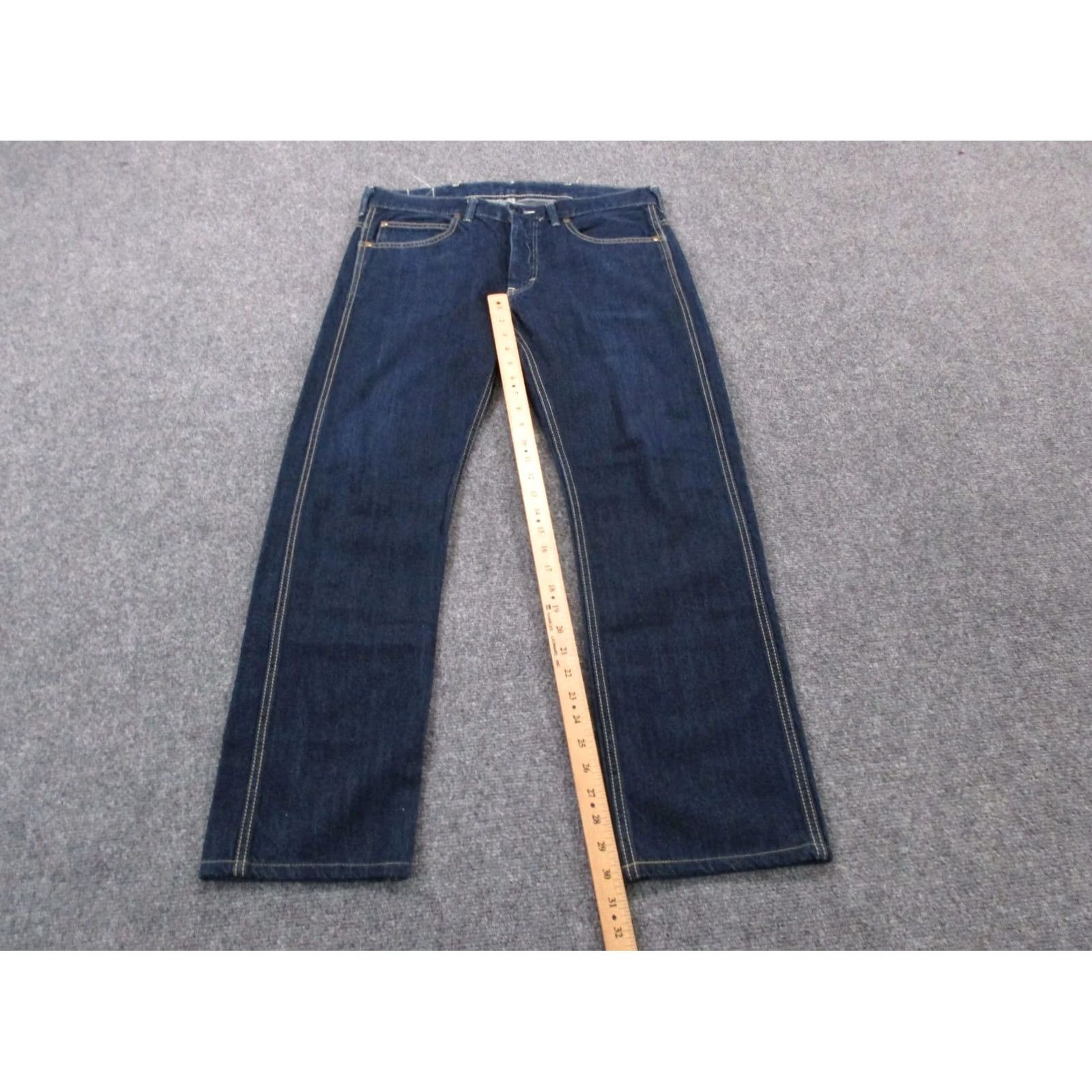 Edwin Edwin Jeans Mens L Blue Denim Overworks Factory Classic Straight Casual Jeans Brand Edwin Masculine Sizes L Blue Denim Straight Fit Mens Size US 33 - 3 Thumbnail