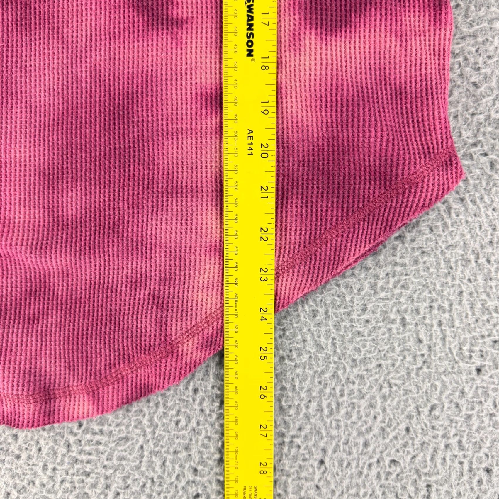 Vintage Maeve Shirt Womens Medium Pink Tie Dye Waffle Knit Long Sleeve Cowl Neck Stretch Size M / US 6-8 / IT 42-44 - 6 Thumbnail