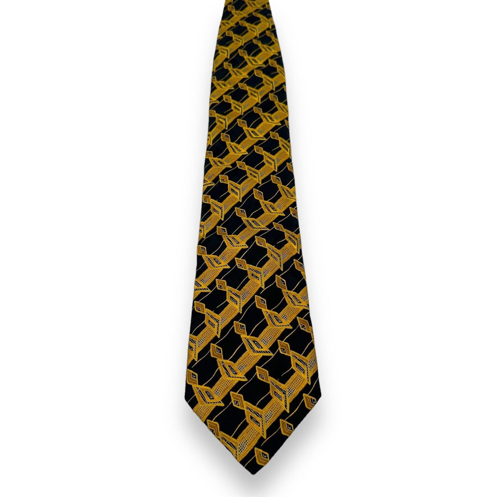 Santostefano SANTOSTEFANO Mens Tie 100% Silk Geometric Argyle Neck Tie Size ONE SIZE - 1 Thumbnail