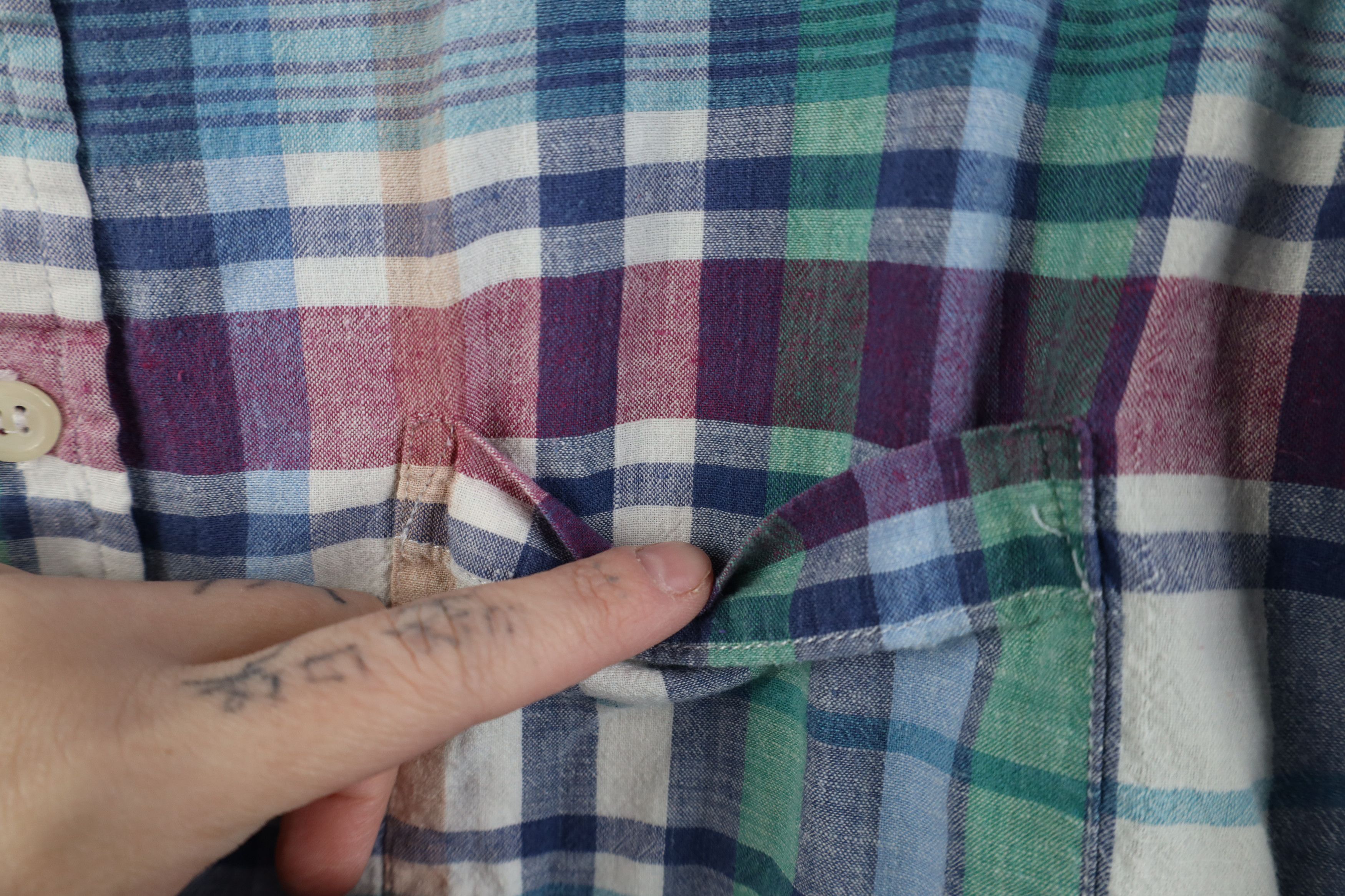 Vintage Vintage 90s Streetwear Madras Plaid Button Down Shirt Size US XXL / EU 58 / 5 - 4 Thumbnail