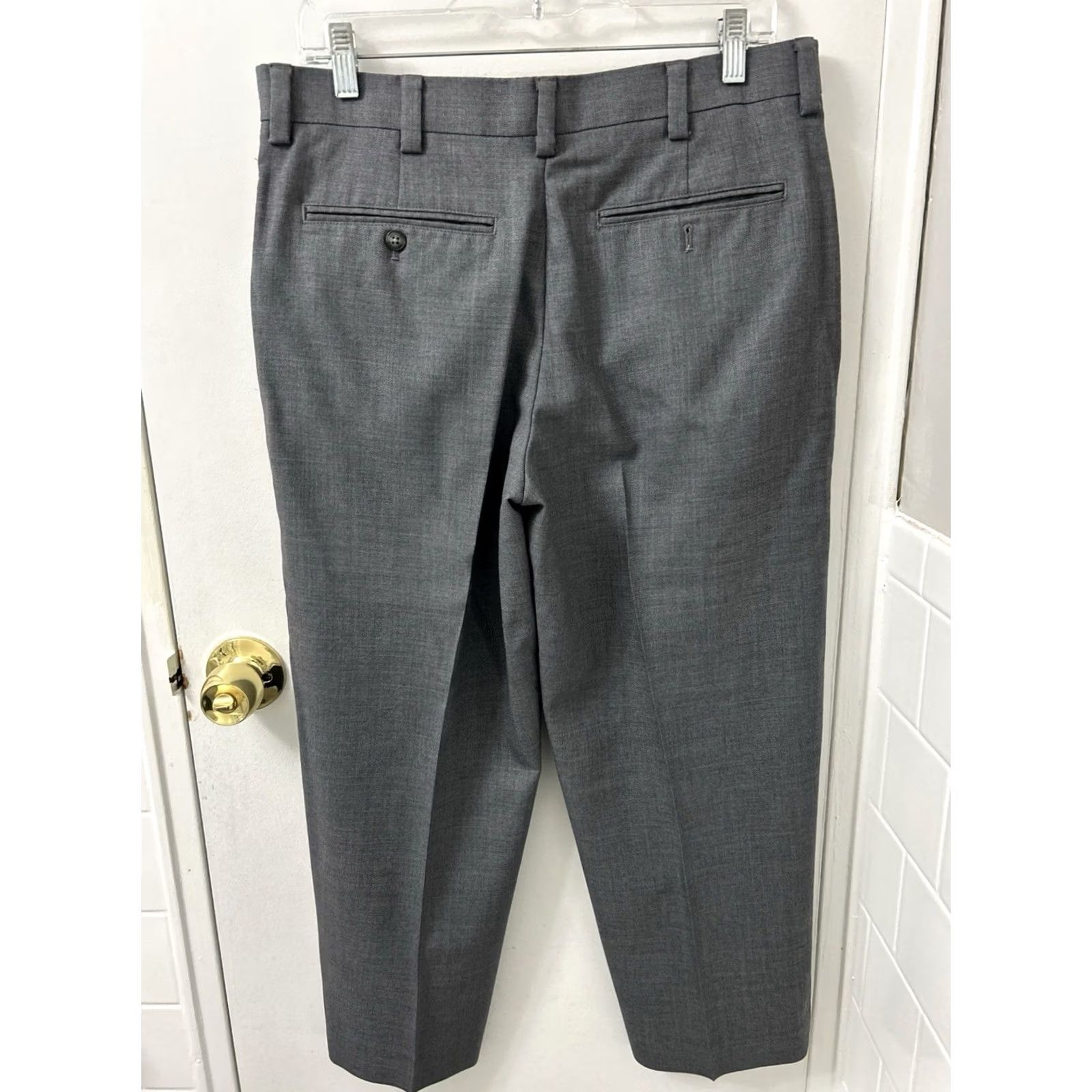 Vintage VINTAGE: No — LL Bean Dress Pants Mens 33x25.5 Gray 100% Wool Classic Fit YKK 267797 Size US 33 - 6 Thumbnail