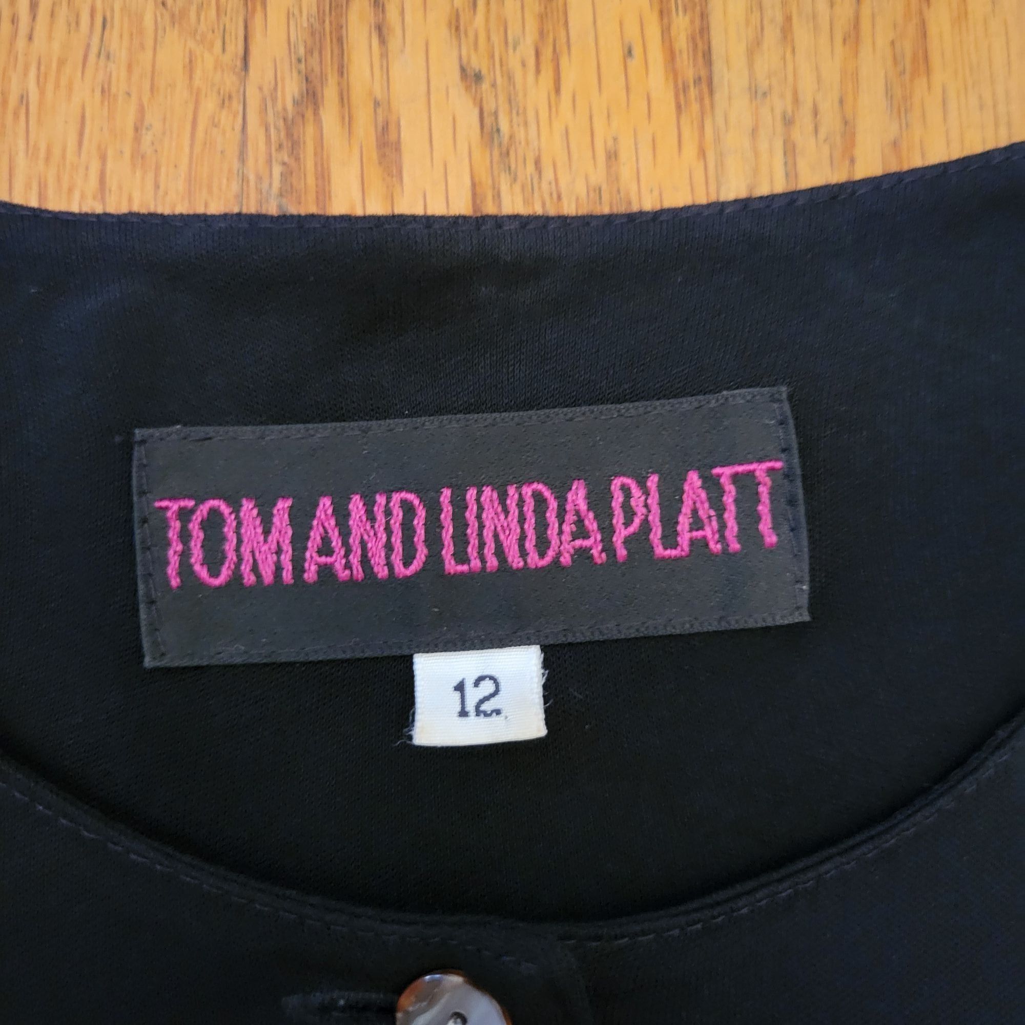 Other Tom Linda Platt Black Button Up Shirt Dress 12 Pockets Profe Size XL / US 12-14 / IT 48-50 - 2 Thumbnail