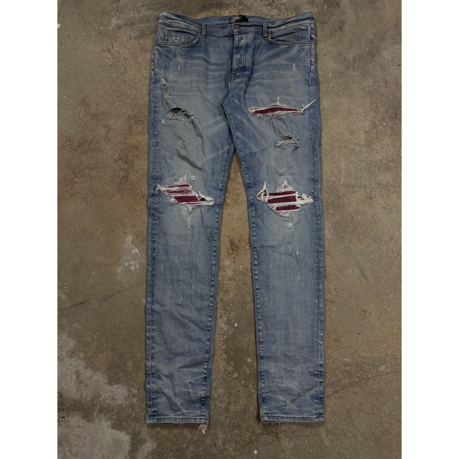 Amiri Amiri MX1 Light Wash Pink Crackle Patch Used 38 Size US 38 / EU 54 - 1 Thumbnail
