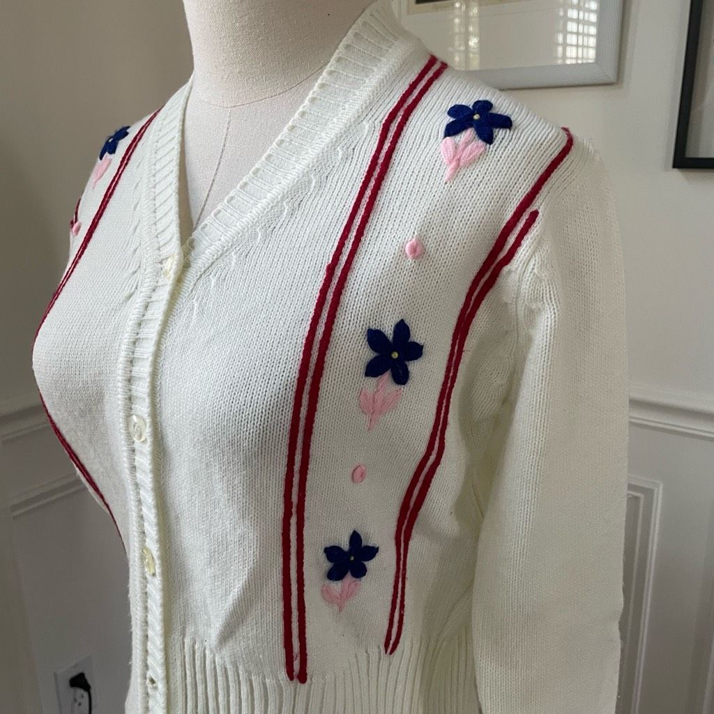 Vintage Vintage 70s Starlight Trading Co Embroidered Cropped Cardiga Size S / US 4 / IT 40 - 3 Thumbnail
