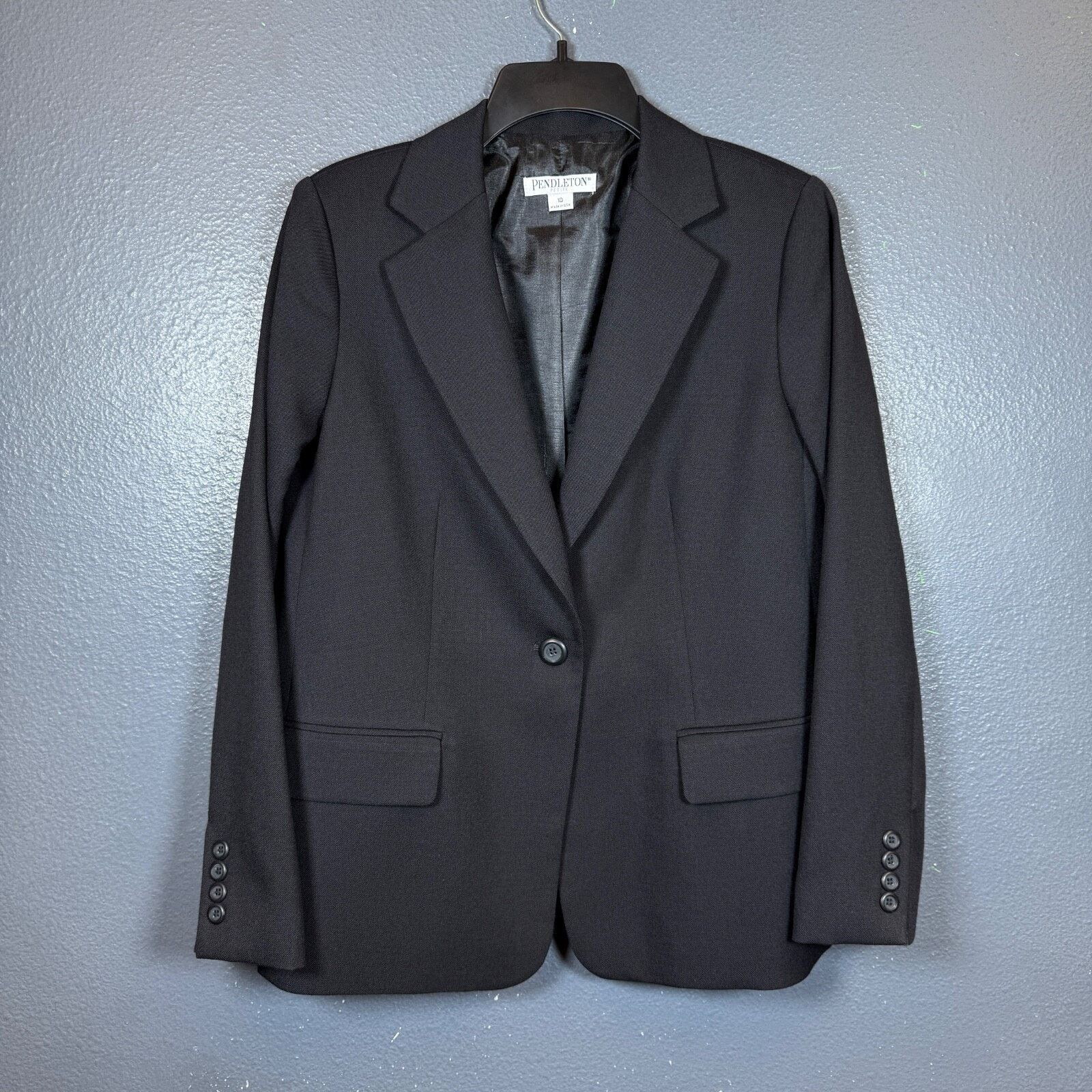 Pendleton Pendleton 10 women’s black suit jacket 100% virgin wool vntg Size L / US 10 / IT 46 - 2 Thumbnail