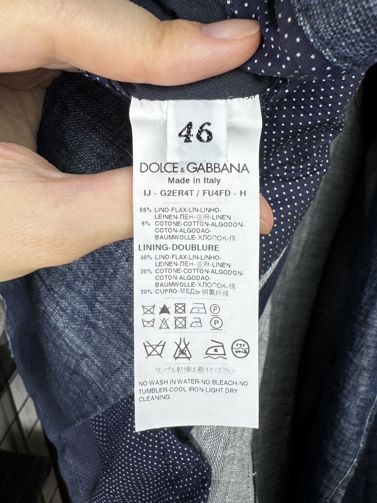 Dolce & Gabbana Dolce & Gabbana blue linen distressed made in Italy blazer Size 36R - 13 Thumbnail