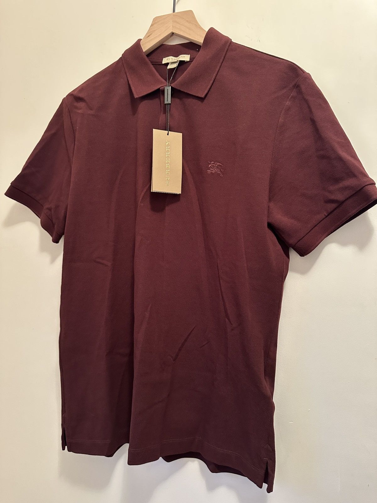 Burberry Burberry Brit Short-Sleeve Polo Maroon Size Medium Size US M / EU 48-50 / 2 - 3 Thumbnail