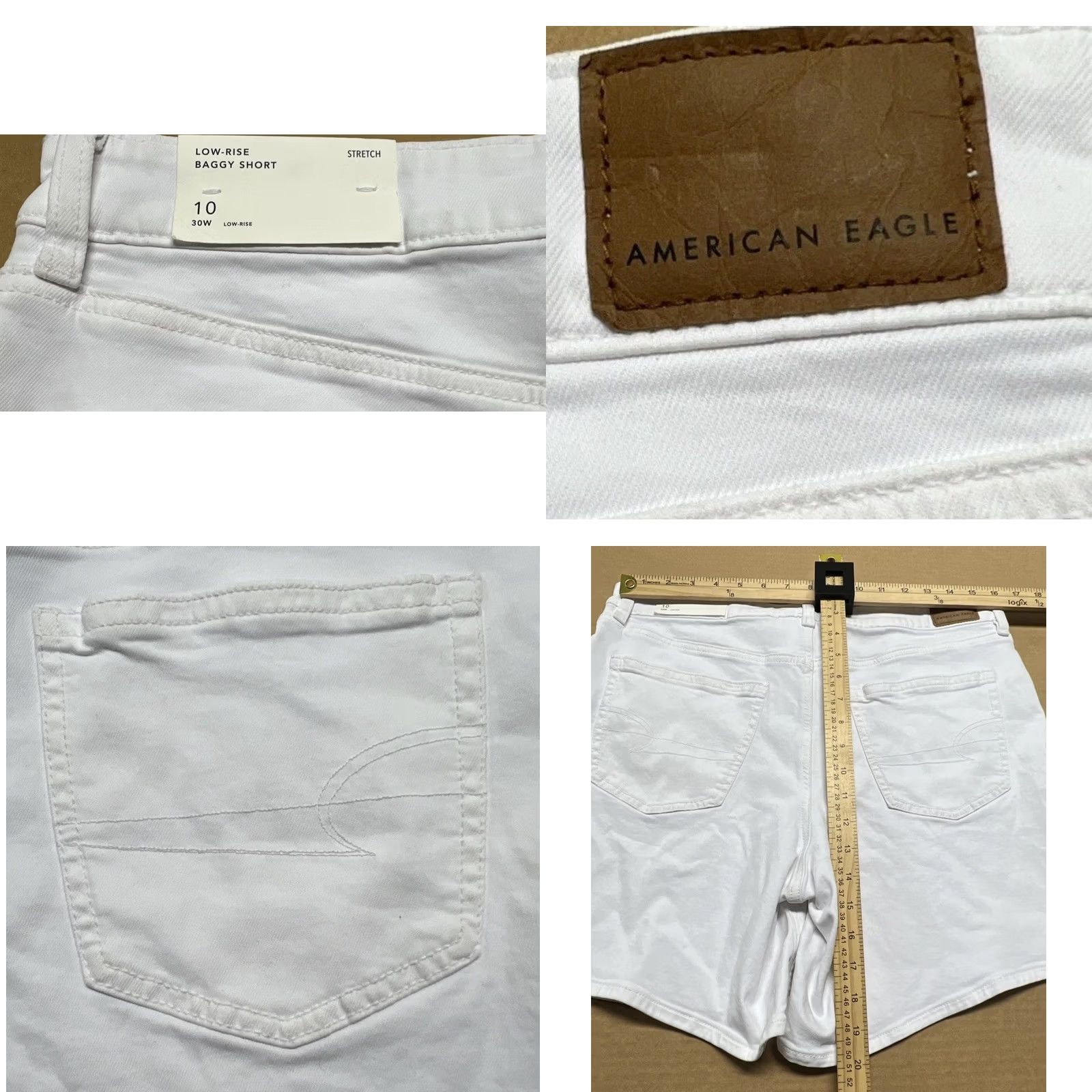 American Eagle Outfitters VINTAGE? No - (Actually not vintage) American Eagle Outfitters White Denim Shorts 10 Women Flat Front Stretch 6" Inseam Size 32" / US 10 / IT 46 - 9 Thumbnail