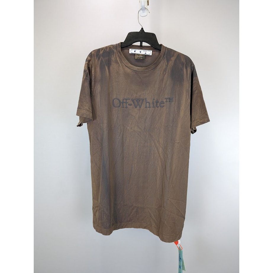 Off-White o1rshd1 Bookish Laund Slim Short Sleeve T-Shirt in Brown Size US L / EU 52-54 / 3 - 2 Thumbnail