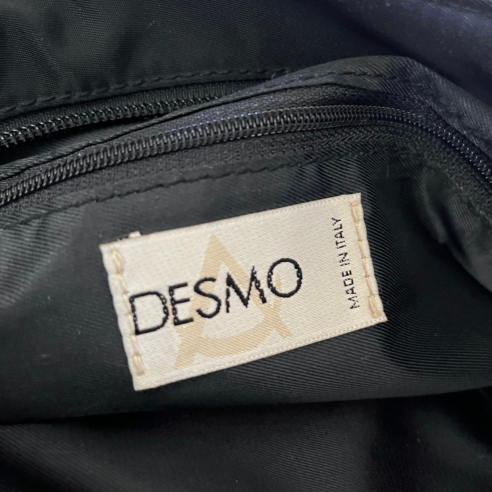 Other × Vintage Vintage Desmo Black Embroidered Logo Clutch Evening Bag Size ONE SIZE - 5 Thumbnail