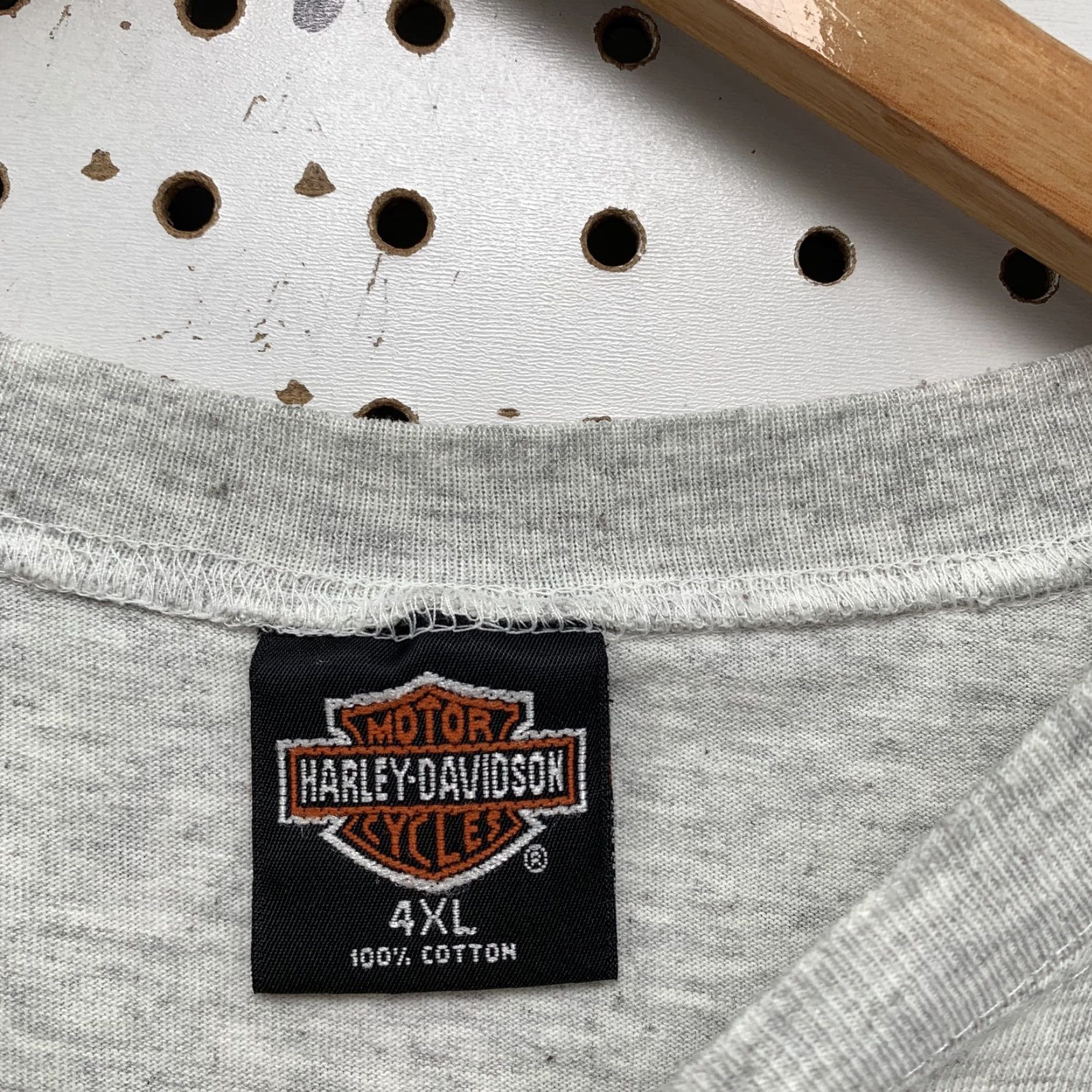 Harley Davidson VINTAGE Harley-Davidson Motorcycle T-Shirt Gray 4XL Graphic Print Crew Neck Short Sleeve Mens Size US XXL / EU 58 / 5 - 2 Thumbnail