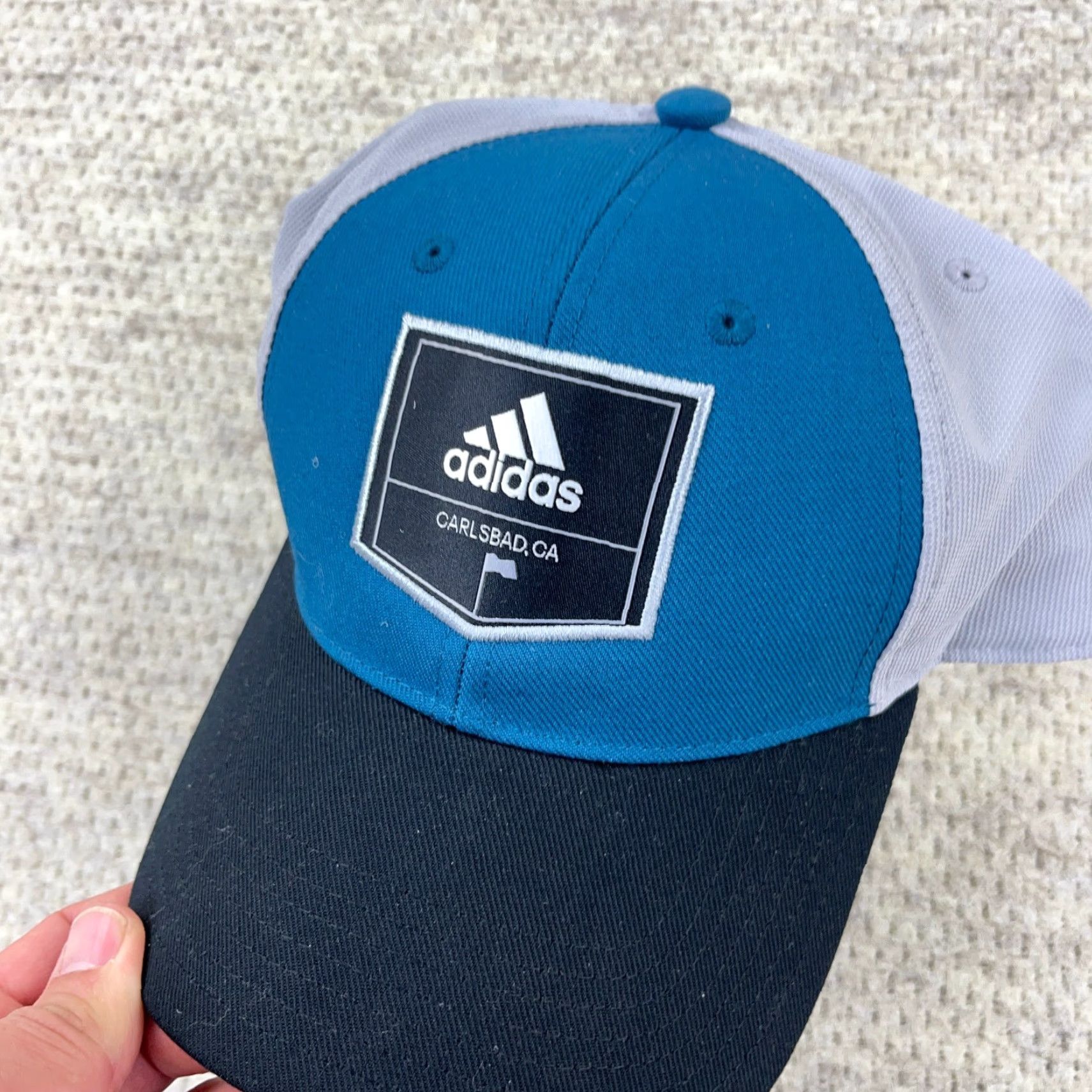 Adidas Adidas Hat Baseball Cap Mens Blue Adjustable Twill Patch Carlsbad CA Golf Baseball Cap Sports Logo Outdoor Retro Mens Size ONE SIZE - 3 Thumbnail