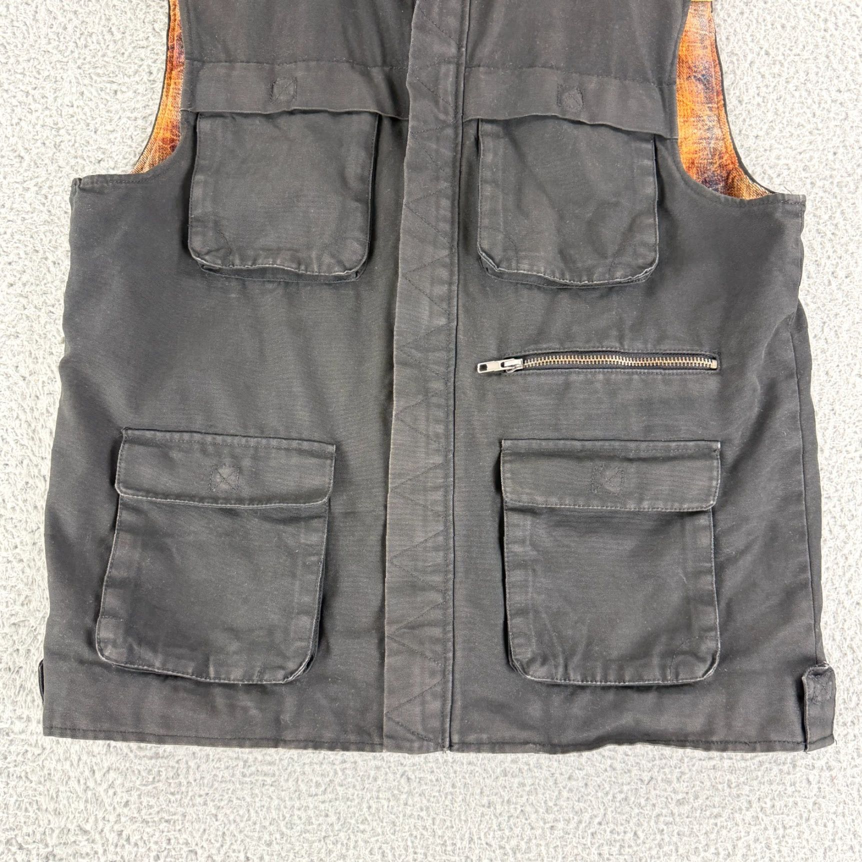 Vintage All-Son Utility Vest Mens Medium Black Full Zip Mock Neck Lined Flannel Outdoor Size US M / EU 48-50 / 2 - 3 Thumbnail