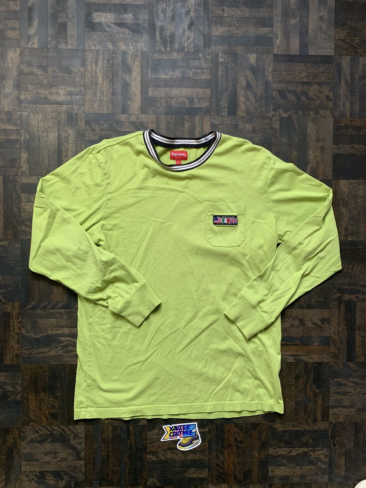 image of Supreme Vintage Green Usa/italy/uk Embroidered Tee M, Men's (Size Medium)