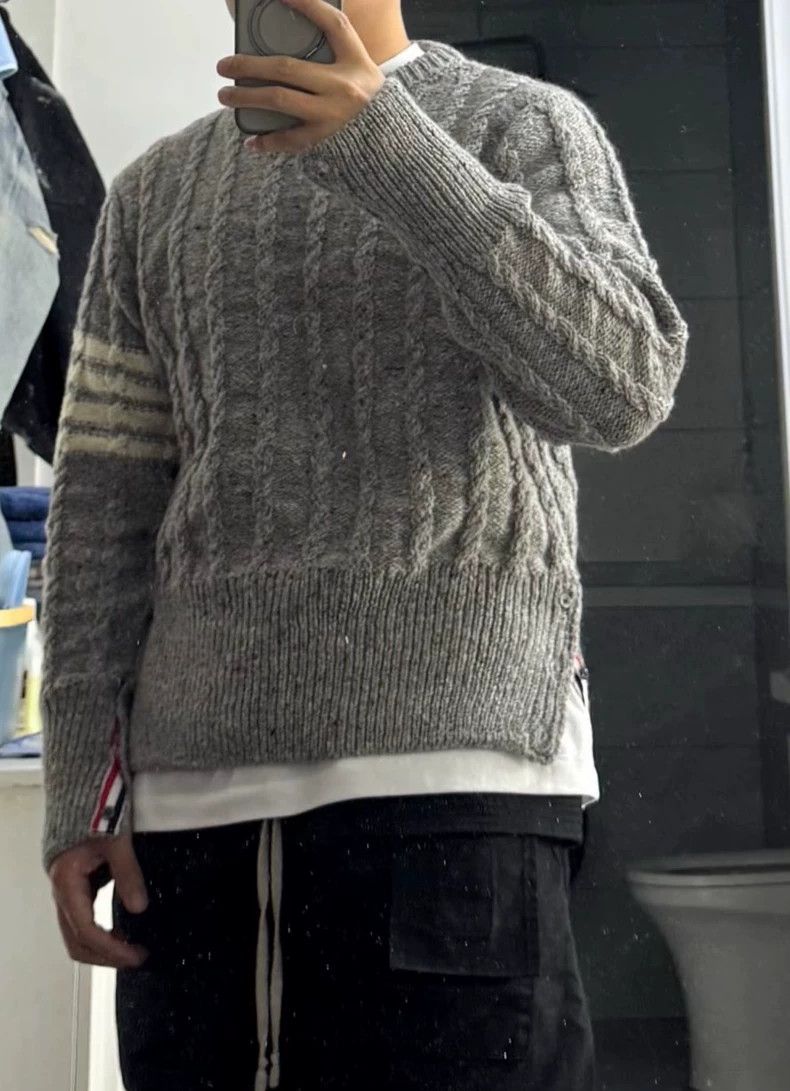 Thom Browne Thom Browne Four-striped gray cardigan wool jacket 2505-Nex Size US XL / EU 56 / 4 - 6 Thumbnail