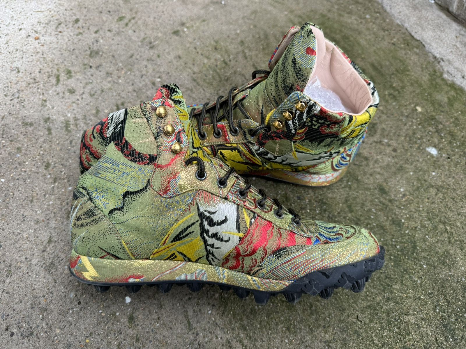Gucci ✨Gucci✨Jacquard-Silk -Multicoloured Hightop Sneaker UK-7.5 Size US 8.5 / EU 41-42 - 4 Thumbnail