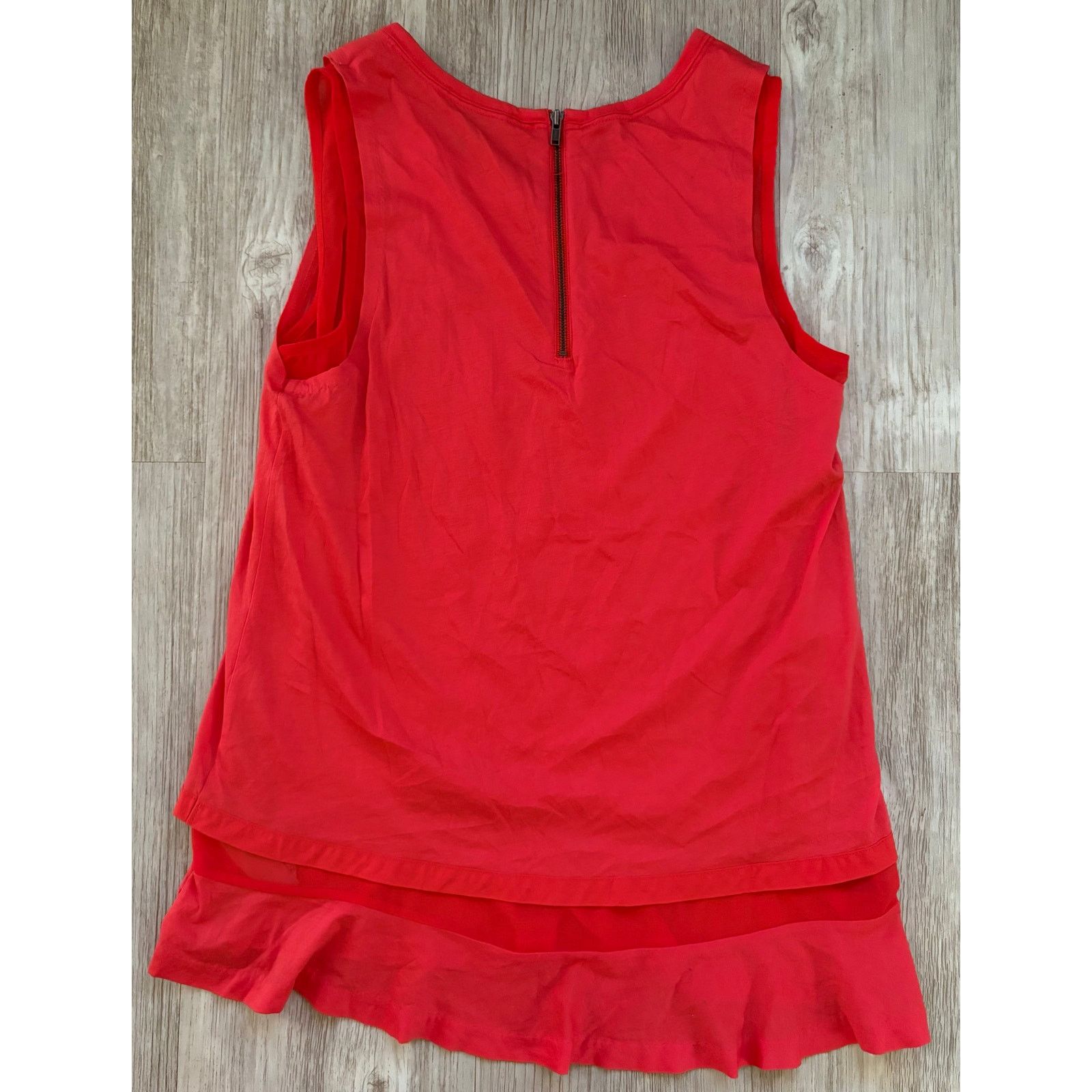J.Crew J. Crew | Women's Tiered Ruffle Zipper Back Tank Top | XXS Size XS / US 0-2 / IT 36-38 - 2 Thumbnail