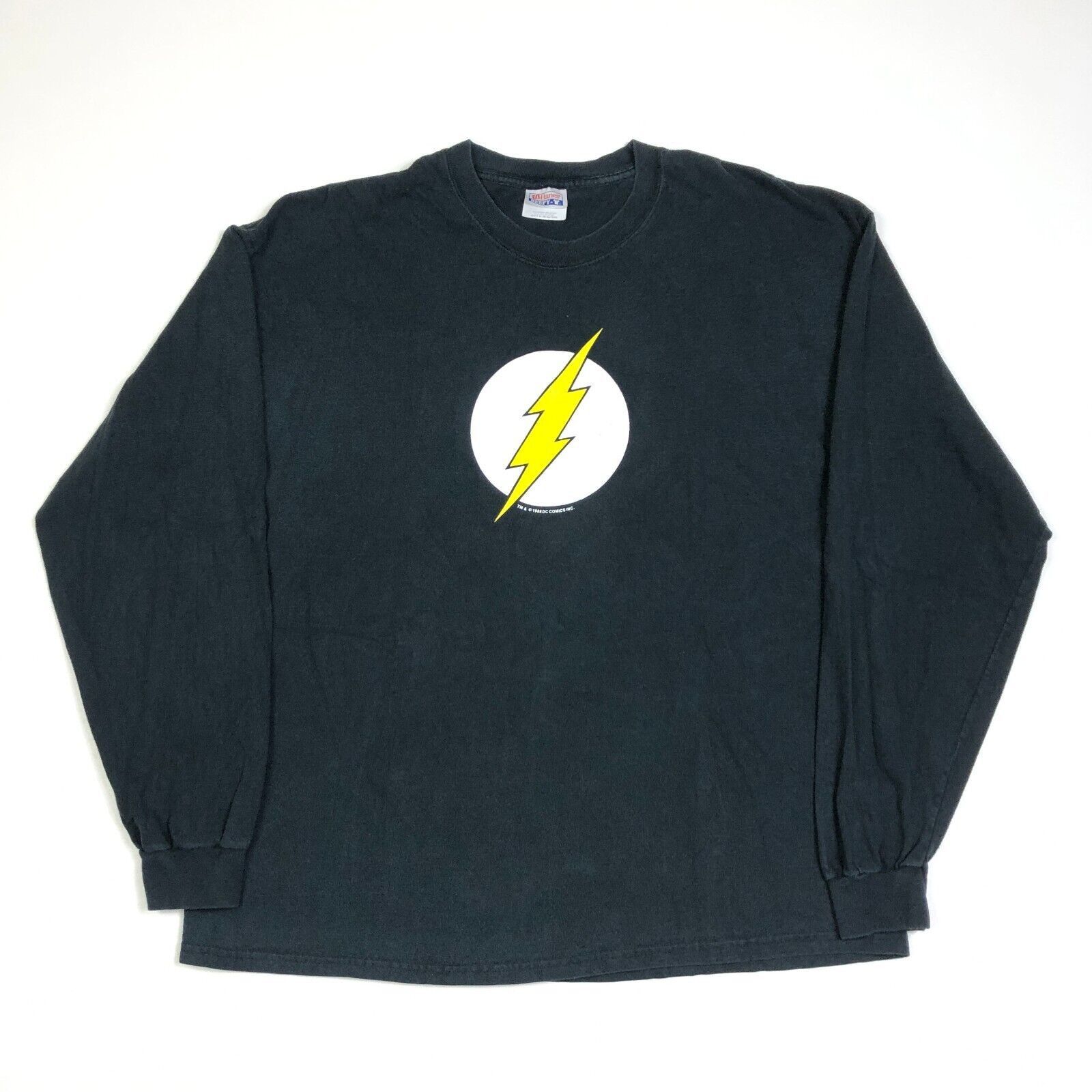 Vintage Vintage DC Comics Flash Logo Black Long Sleeve Shirt Size XL Size US XL / EU 56 / 4 - 1 Thumbnail