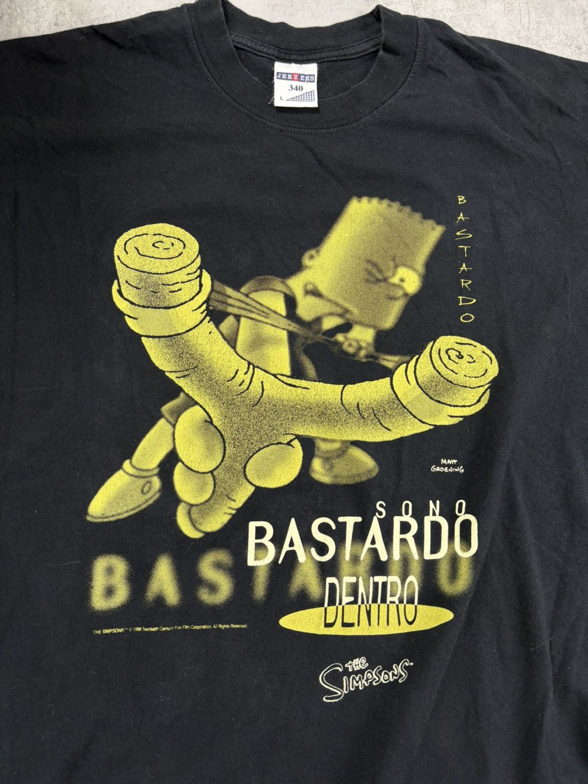 The Simpsons Vintage 1998 Bart Simpson Bastardo Dentro Tee Jerzees L Size US L / EU 52-54 / 3 - 1 Thumbnail