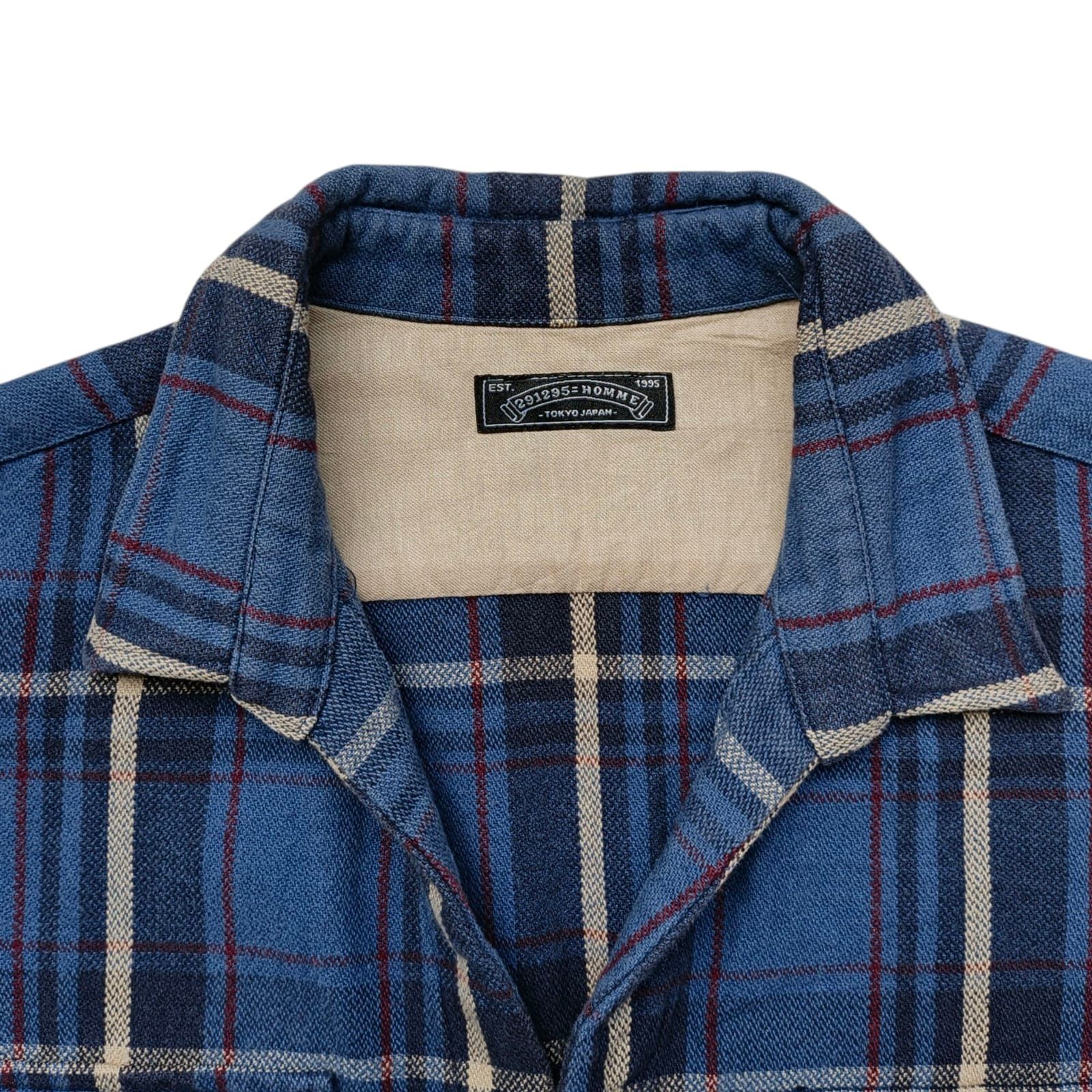 291295=Homme 291295=HOMME Heavyweight Plaid Flannel Shirt Size US L / EU 52-54 / 3 - 3 Thumbnail