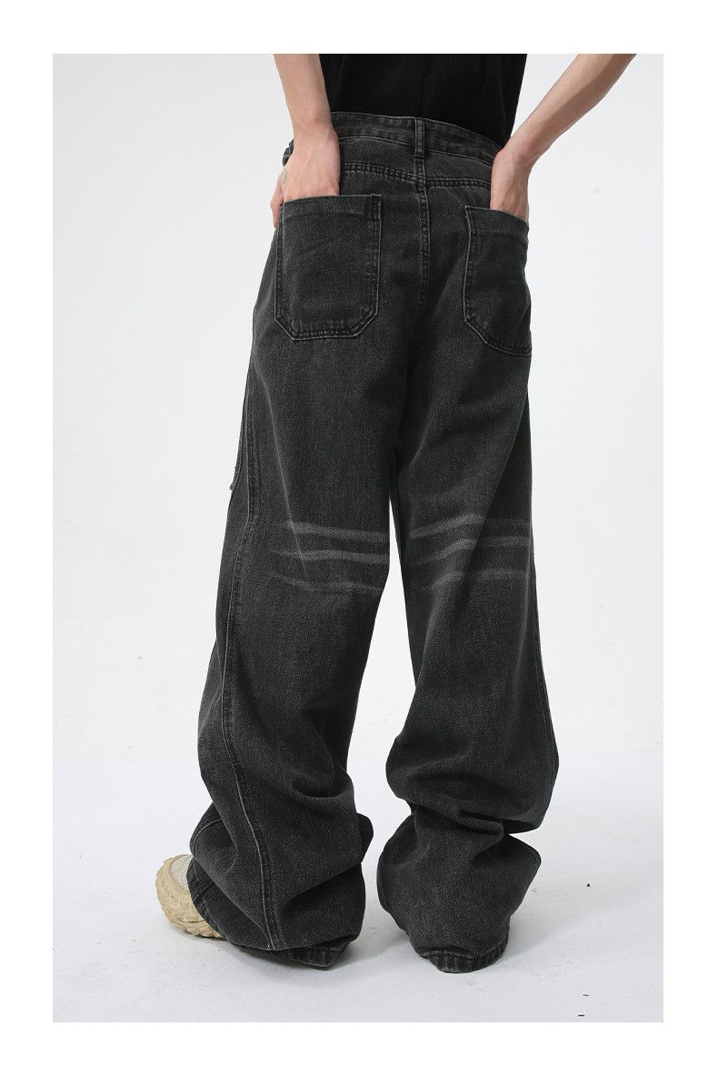 Japanese Brand Street style distressed ripped dirty print straight jeans Size US 32 / EU 48 - 6 Thumbnail