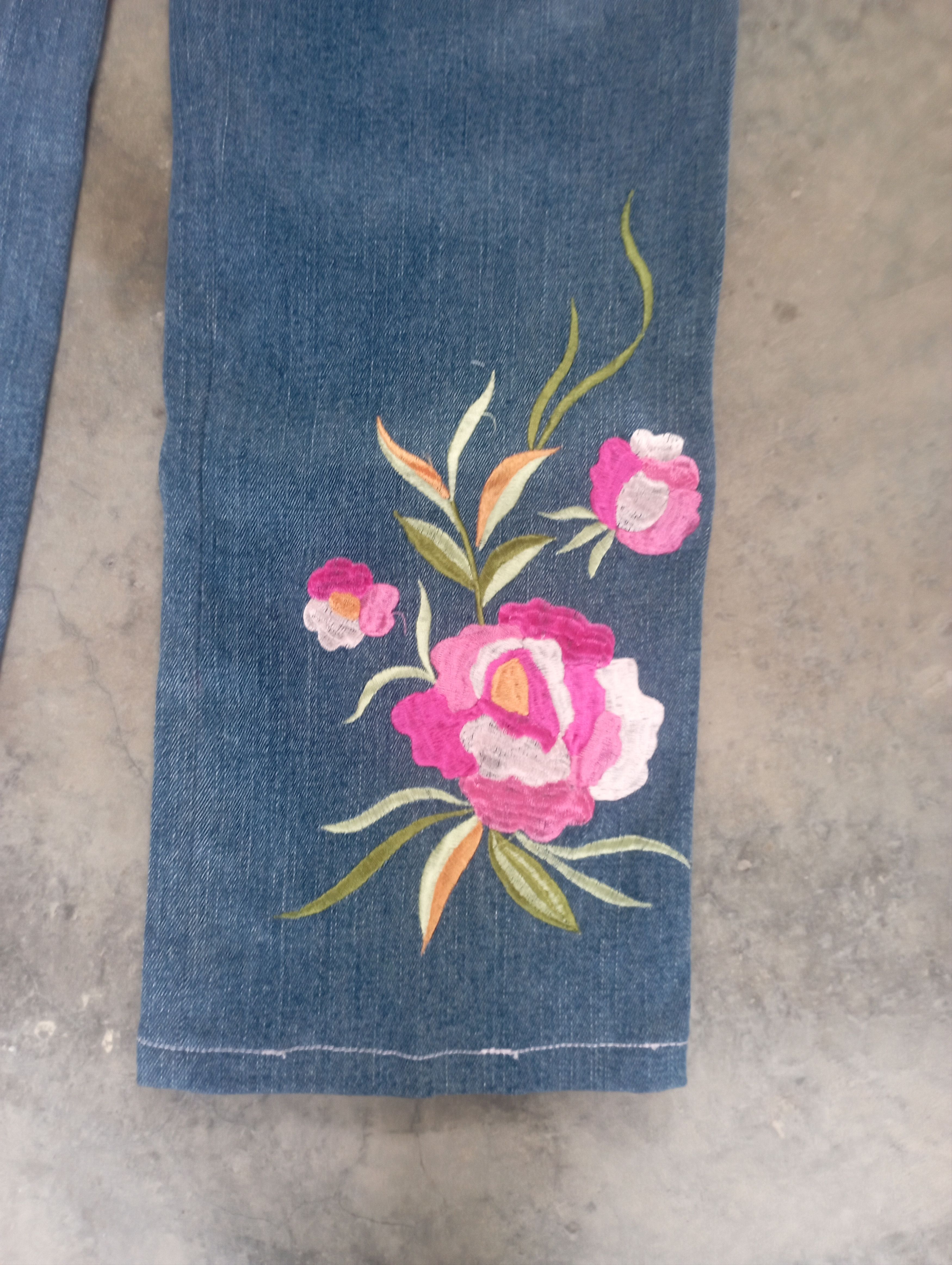 Hysteric Glamour Avant Garde New Lili Nucci Japan Embroidered Flowerd Jeans Size 28" / US 6 / IT 42 - 3 Thumbnail