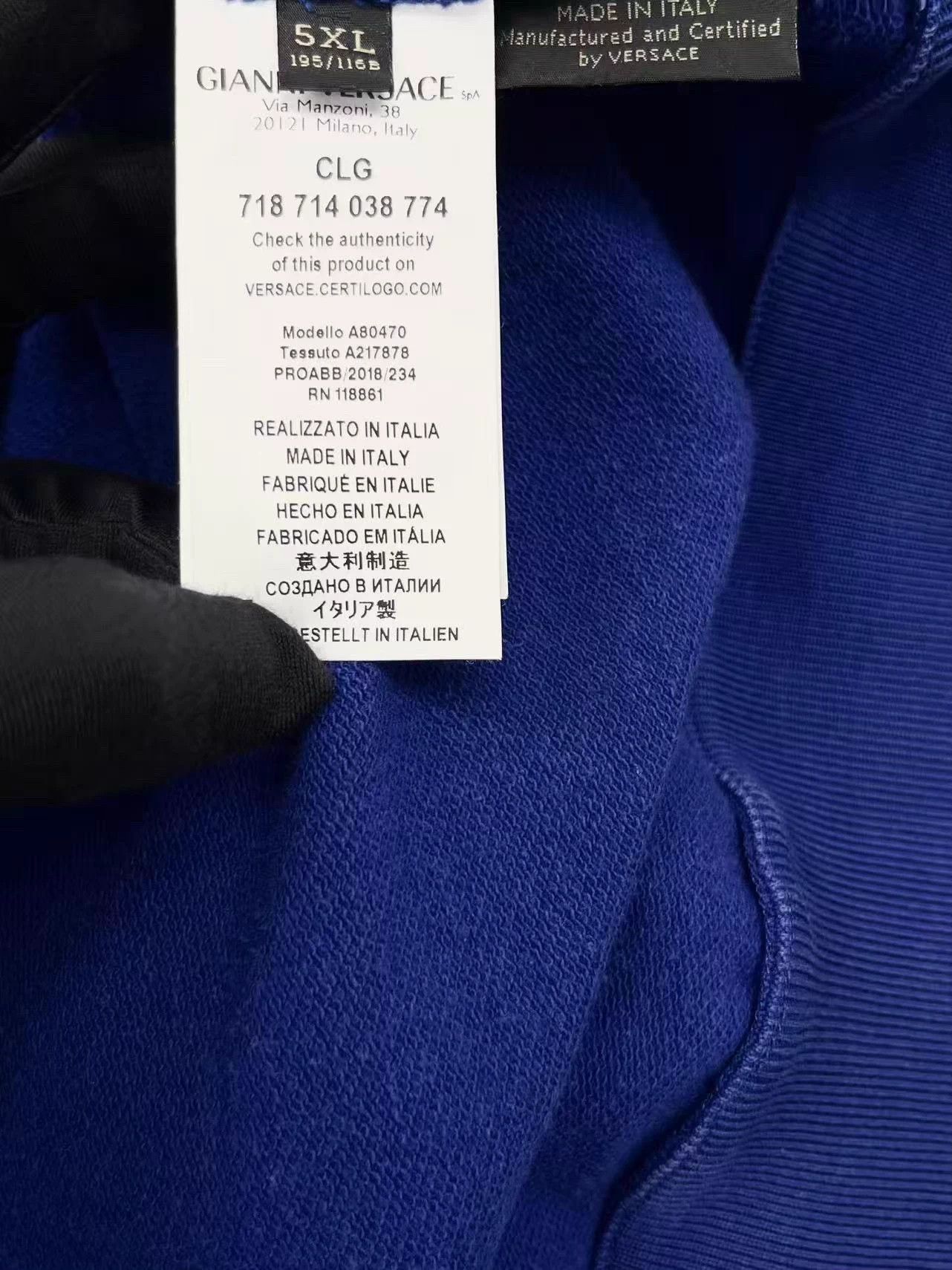 Versace Versace blue 5xl embroidered logo sweatshirt Size US XXL / EU 58 / 5 - 5 Thumbnail