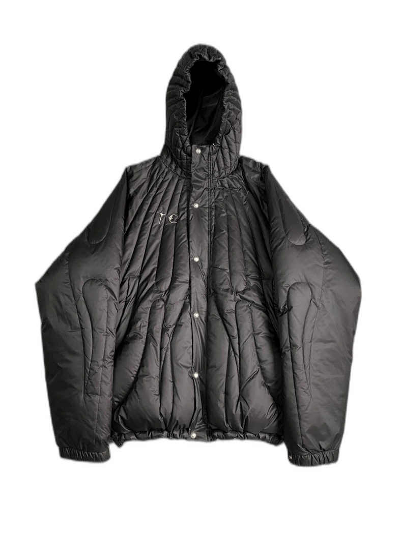 Rick Owens Thug Club Quilted Down Jacket with Hood-2506 Size US L / EU 52-54 / 3 - 1 Thumbnail