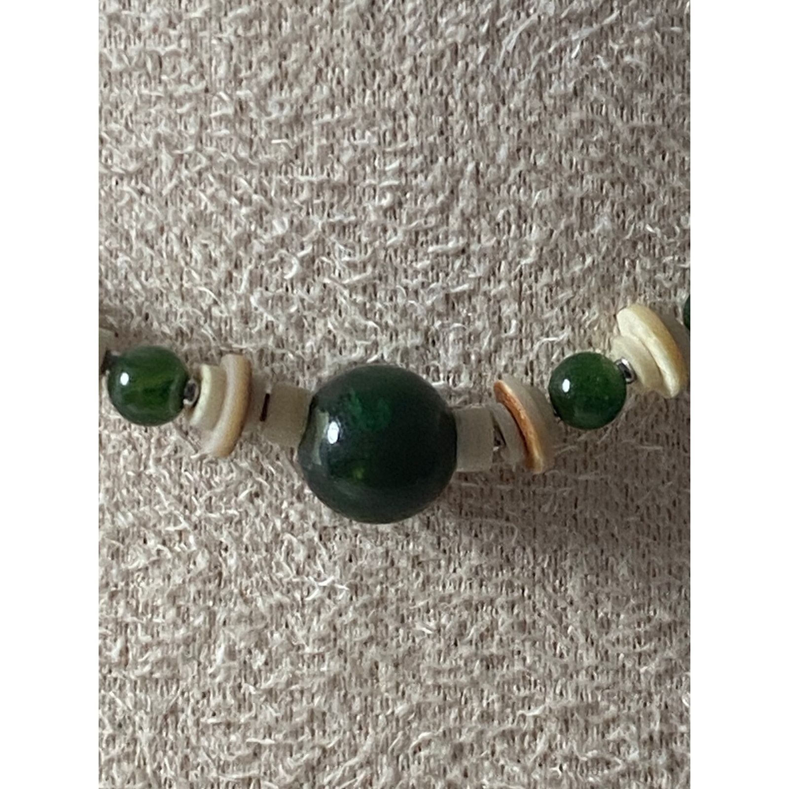 Handmade Jasper & Shell Choker Necklace - Boho Y2K Style Size ONE SIZE - 3 Thumbnail