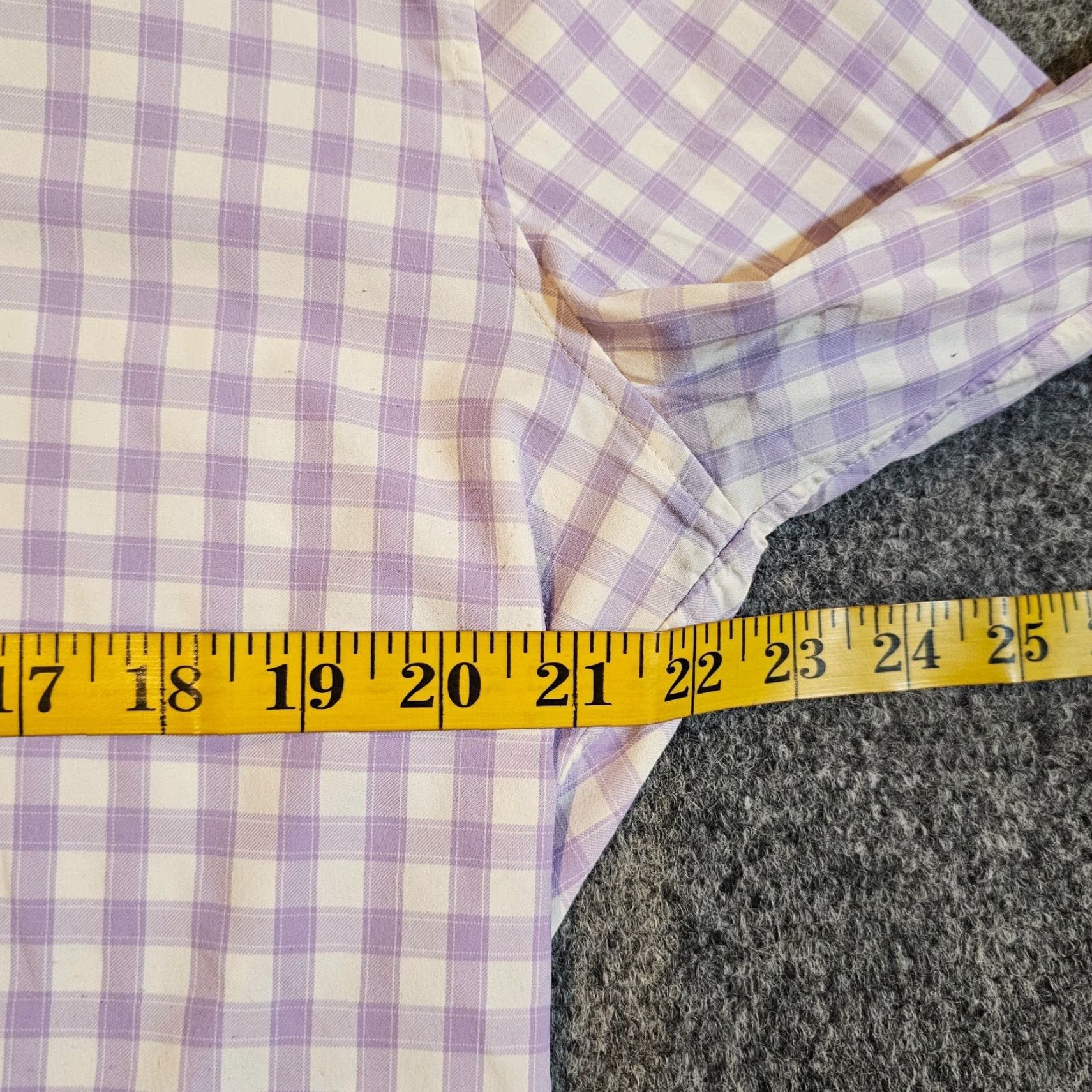 Bonobos Bonobos Shirt Mens Large Purple White Gingham Plaid Slim Button-Front Career Dress Shirt Size US L / EU 52-54 / 3 - 5 Thumbnail