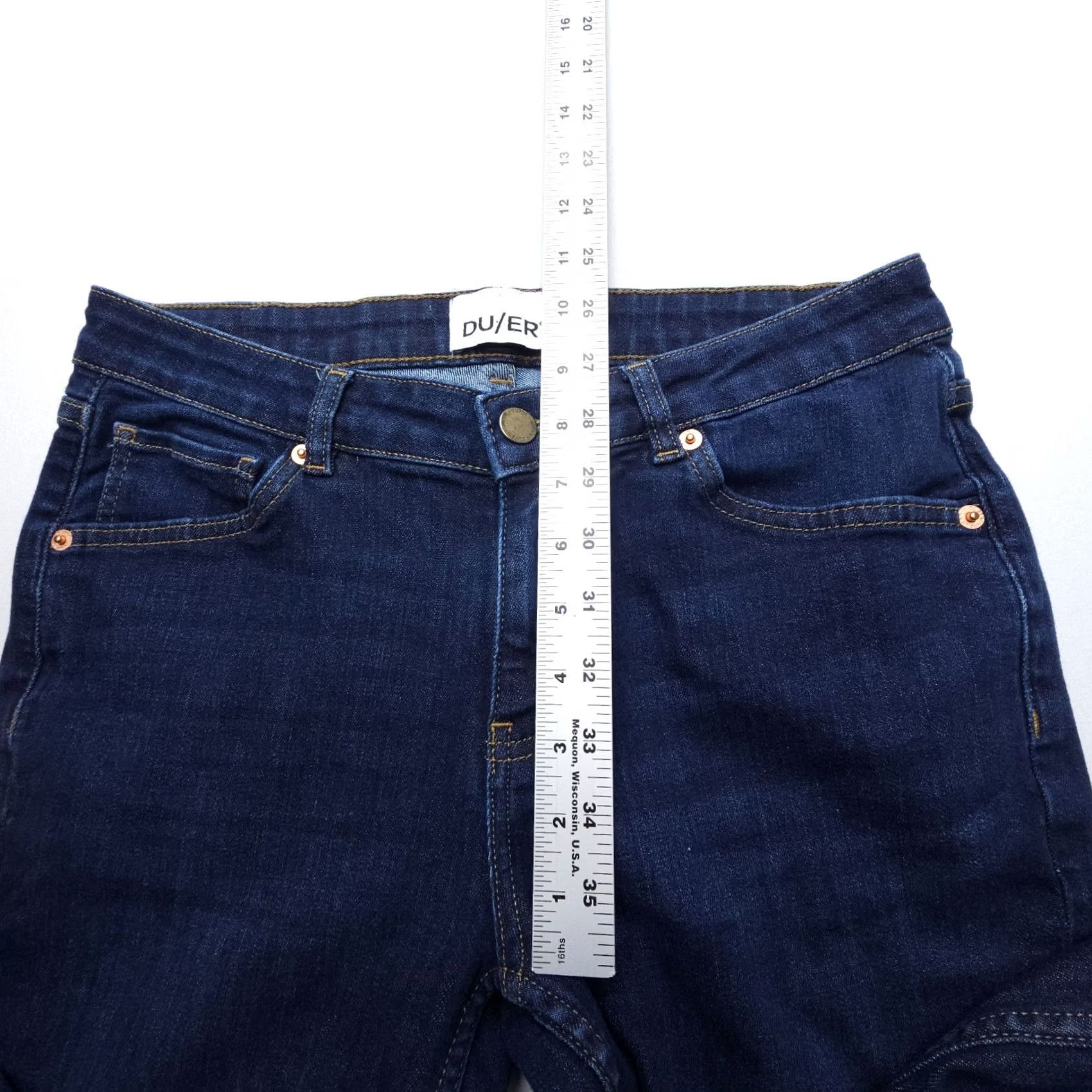 DUER DU/ER Jeans Slim Straight Denim Dark Stone 28 x 28 Women City Nature Moon 5-Pocket Stretch Mid Rise VINTAGE: No Size 28" / US 6 / IT 42 - 5 Thumbnail