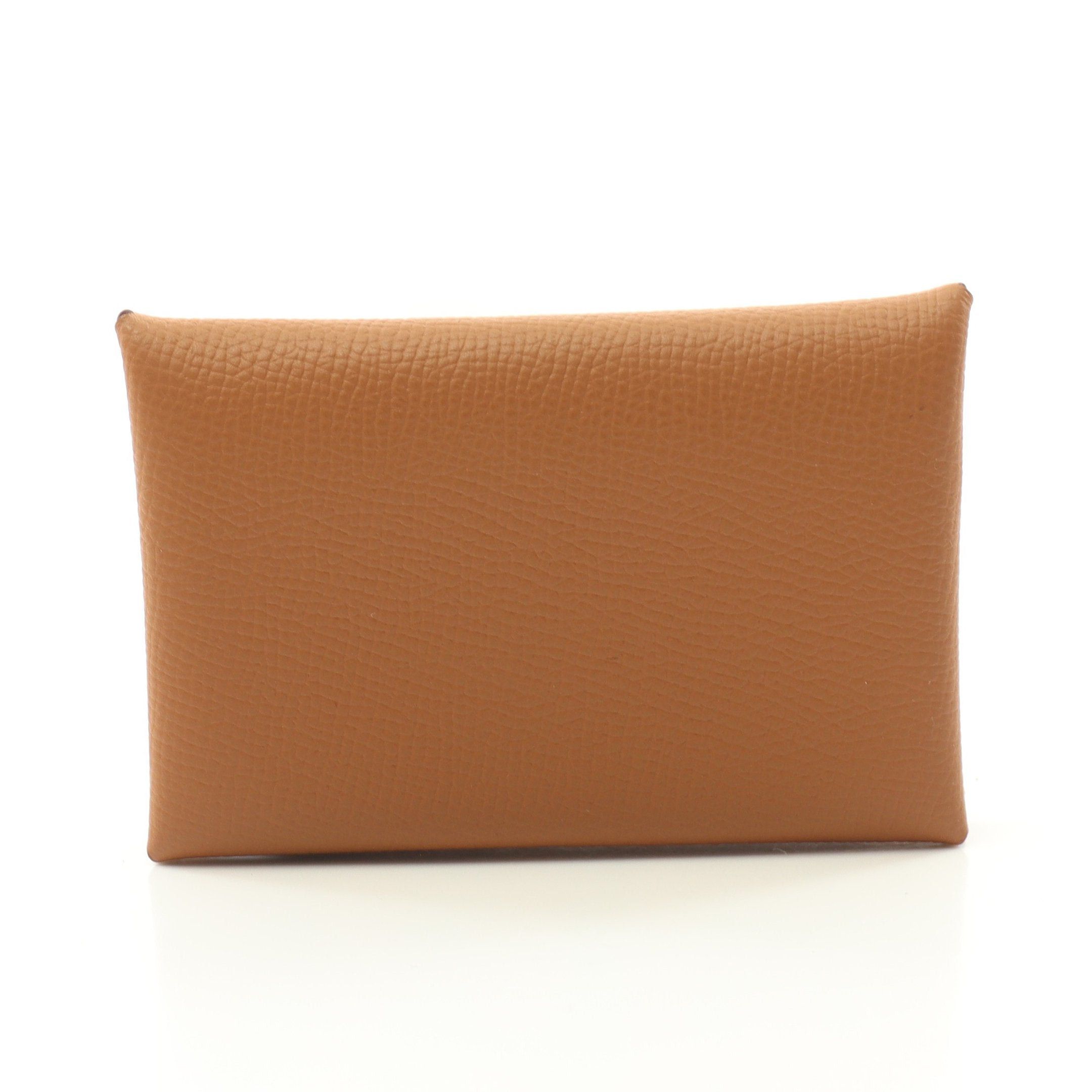 Hermes Hermes Calvi Gold Coin Purse Veau Epsom Light Brown Silver Hardware B Stamp Size ONE SIZE - 1 Thumbnail