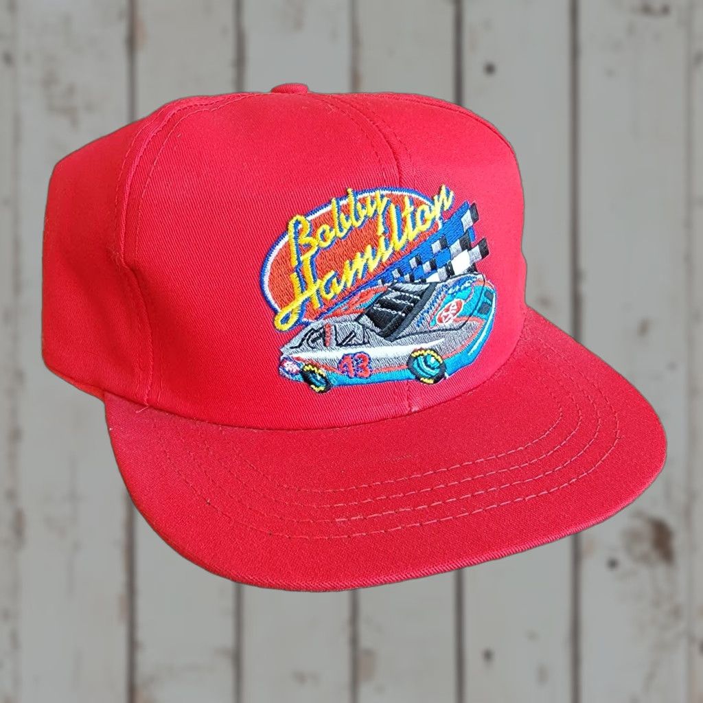 Vintage VINTAGE Bobby Hamilton #43 Cap Hat Adult One Size Snap Back Red AmeriCap Baseball Hat Mens One Size Red Logo 90s Event MLB? Size ONE SIZE - 1 Thumbnail