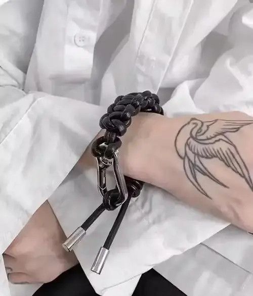 Jewelry chunky grunge faux leather square knot buckle bracelet Size ONE SIZE - 1 Thumbnail
