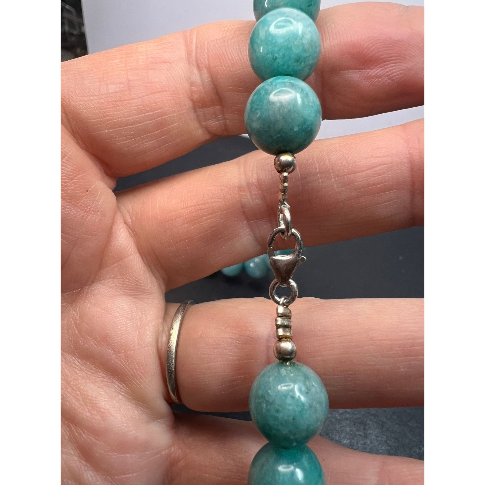 Other Dyed jadeite beaded necklace with sterling silver clasp Size ONE SIZE - 8 Thumbnail
