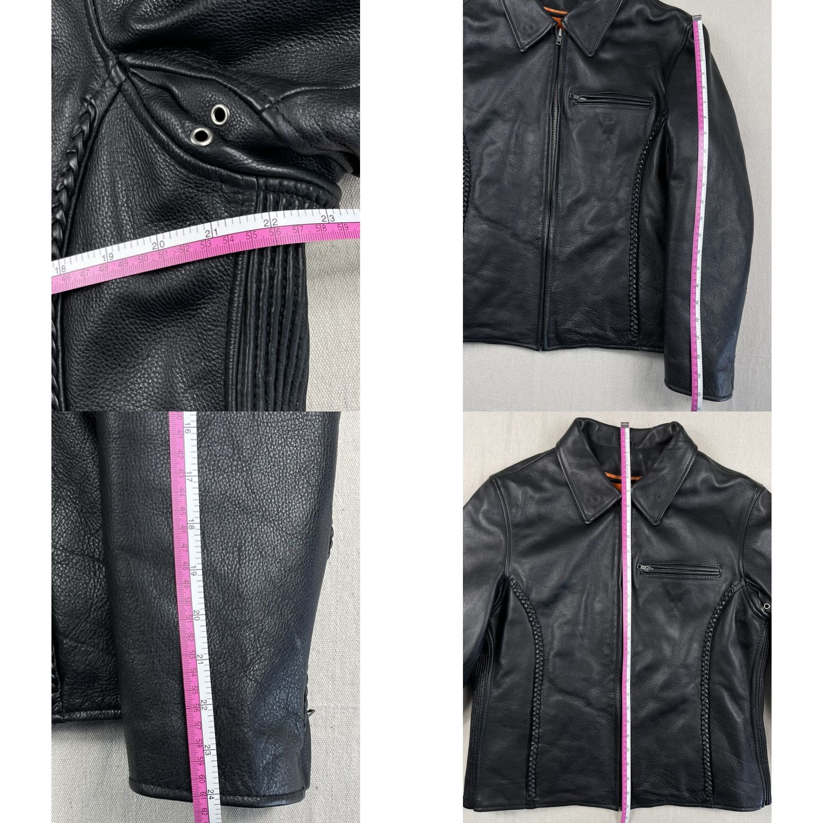 Vintage First Classic Jacket Womens Motorcycle Leather Gear XXL Black Lined Biker Size XXL / US 16-18 / IT 52-54 - 8 Thumbnail