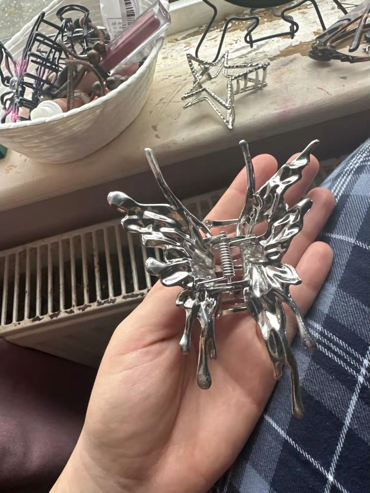 Japanese Brand × Jewelry Butterfly Hair Clip Bright Silver Size ONE SIZE - 5 Thumbnail