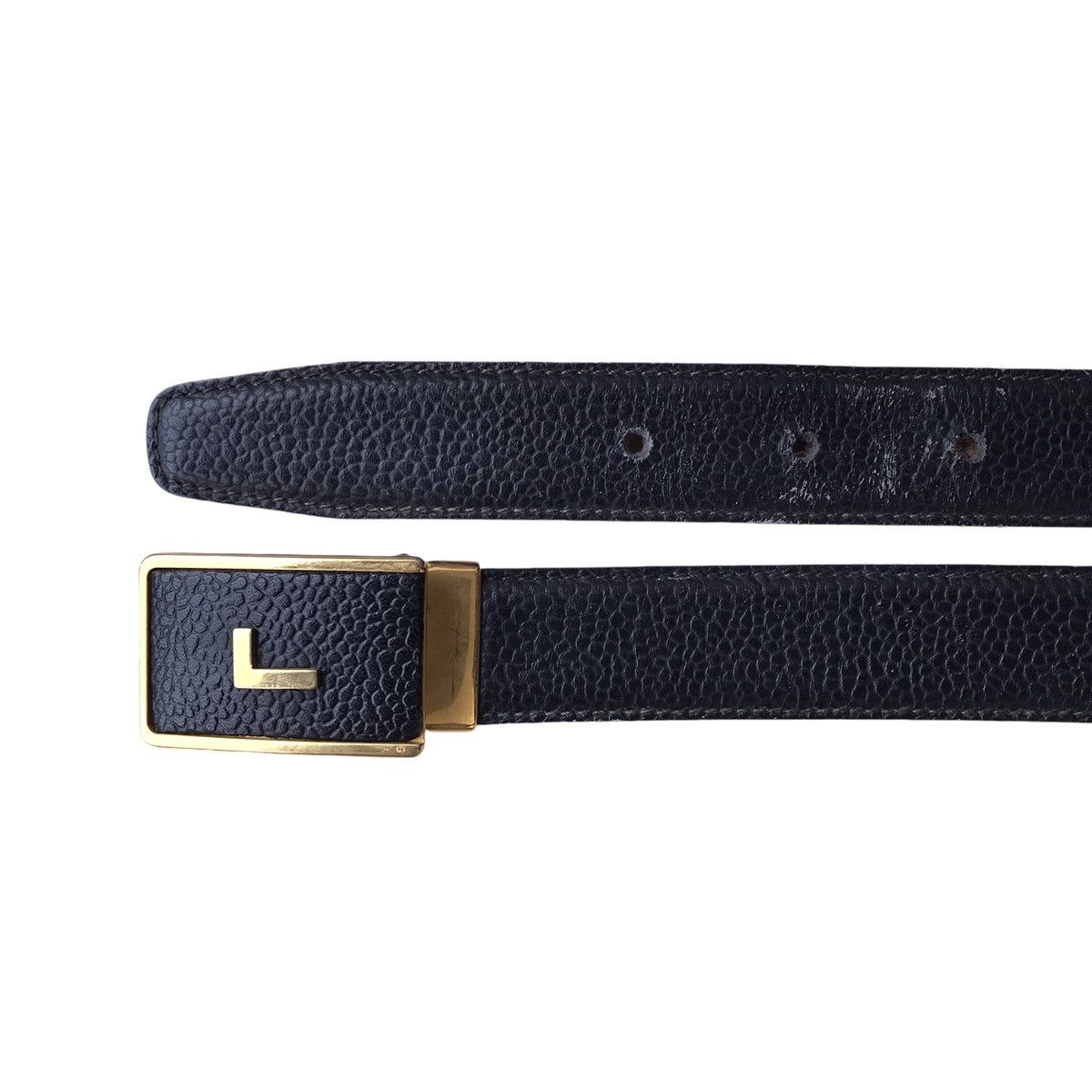 Designer × Lancel Lancel Paris Vintage L Logo Leather Designer Belt Size 36 - 4 Thumbnail