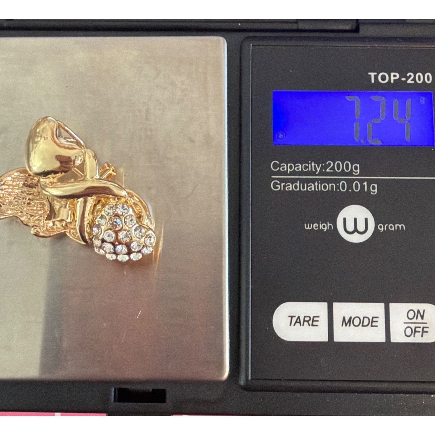 Other Vintage Gold Tone Heart Dangle Earrings Pierced Rhinestones Size ONE SIZE - 5 Thumbnail