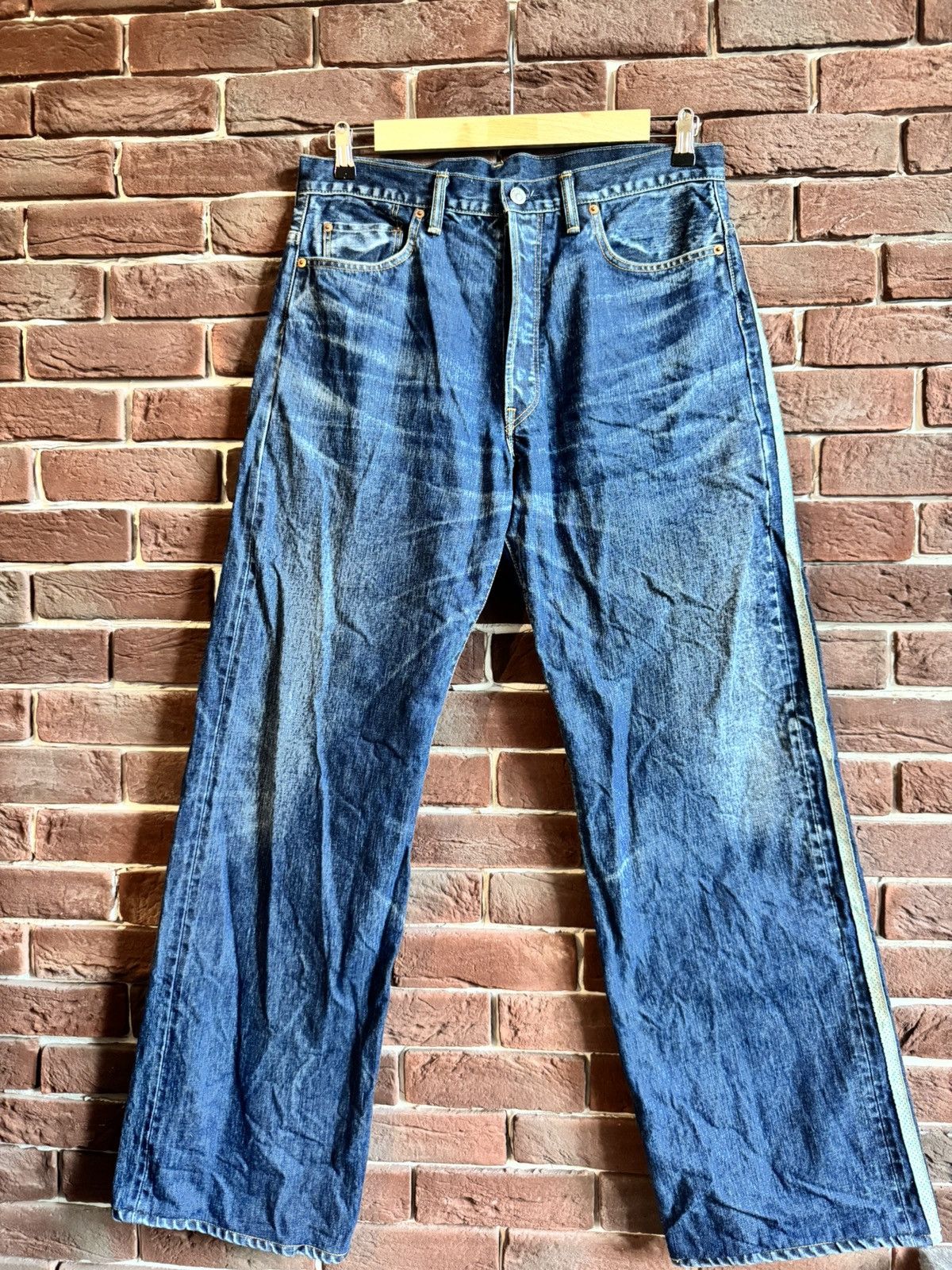 Y-3 Y-3 'SS/2004' RUNWAY 3-Stripe LOGO Blue Denim JEANS Sz 34 Size US 34 / EU 50 - 2 Thumbnail