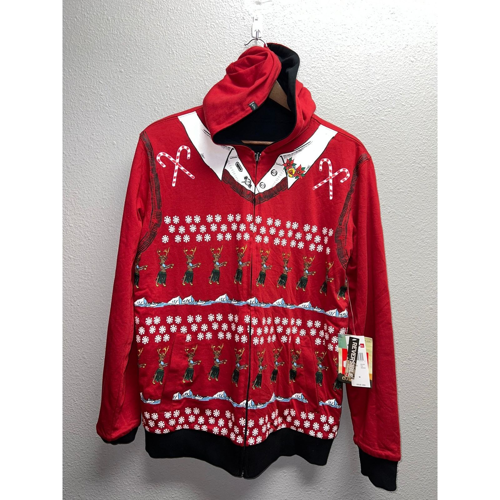 Vintage Vintage Quiksilver Reversible Hoodie Torqued Christmas NWT M Size US M / EU 48-50 / 2 - 6 Thumbnail