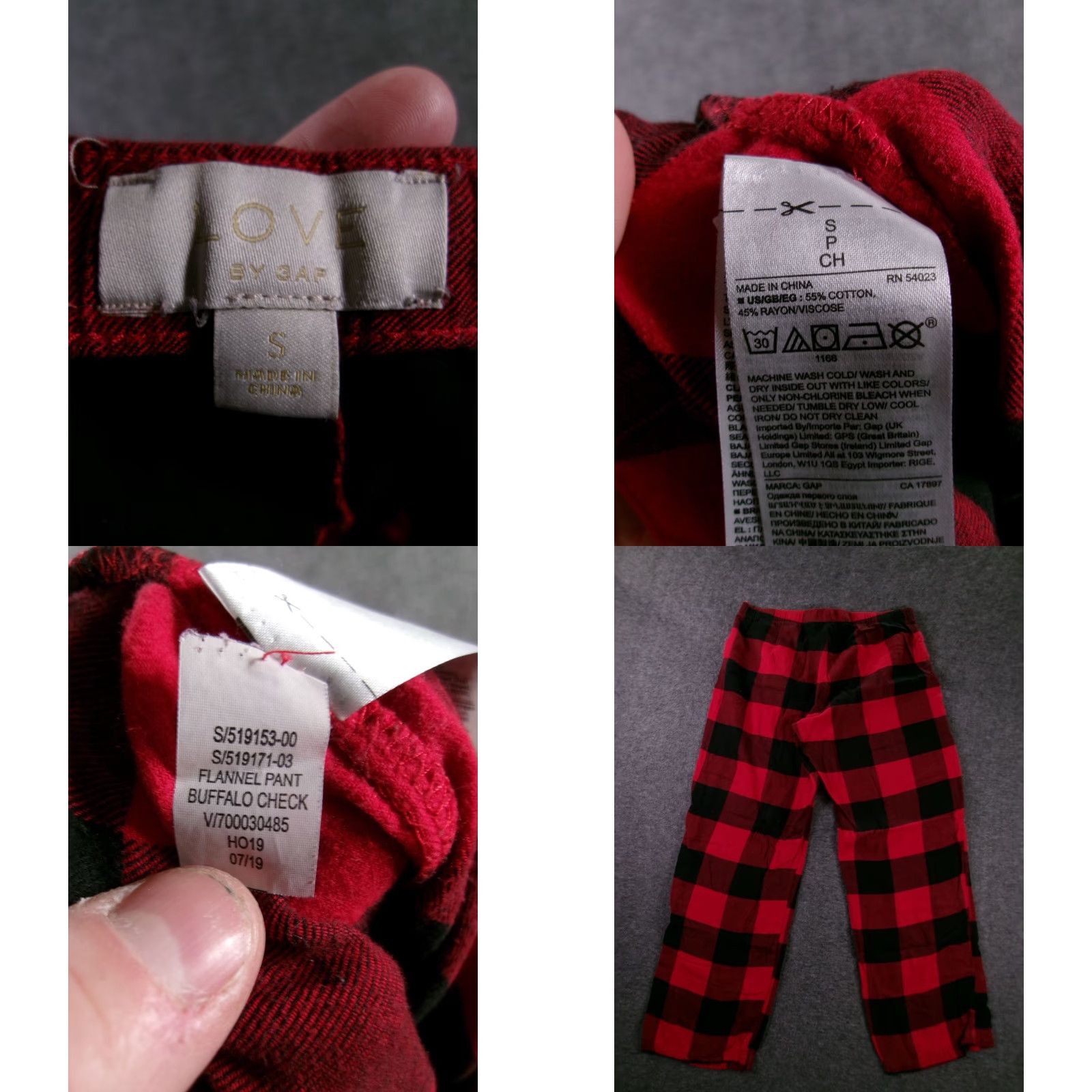 Gap Gap Womens S Buffalo Check Red Black Flannel Lounge Pajama Pants Sleep Pants Elastic Drawstring Pockets Size 28" / US 6 / IT 42 - 8 Thumbnail