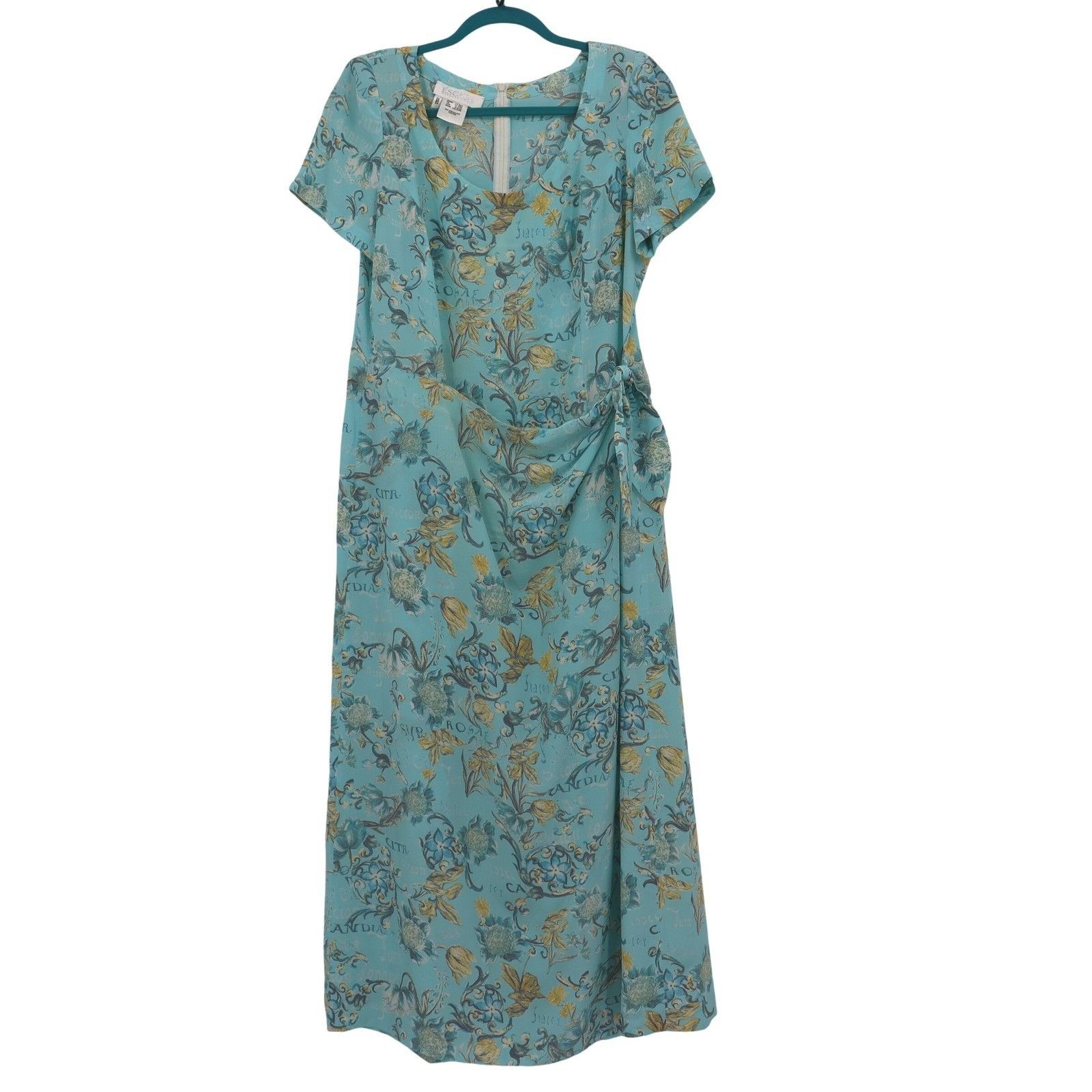 Escada Escada Silk Floral Maxi Dress Womens L Blue Margaretha Ley Size L / US 10 / IT 46 - 1 Thumbnail