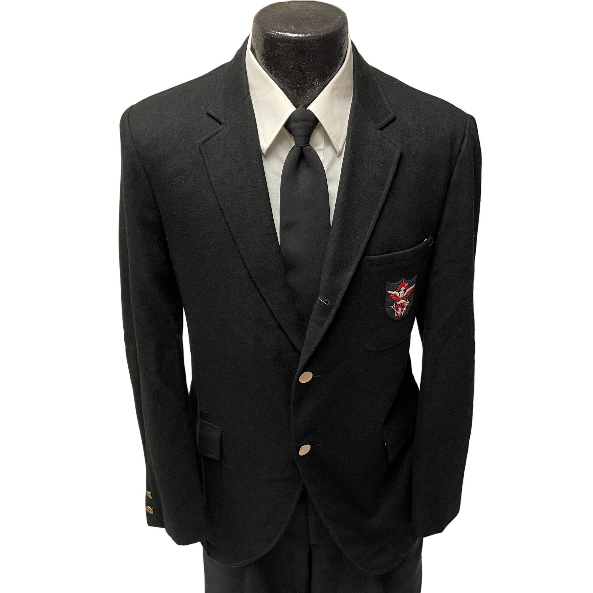 Other Vtg Sport Coat WOOL Jacket MILITARY USN US Army Patch Blazer Size 38R - 1 Thumbnail