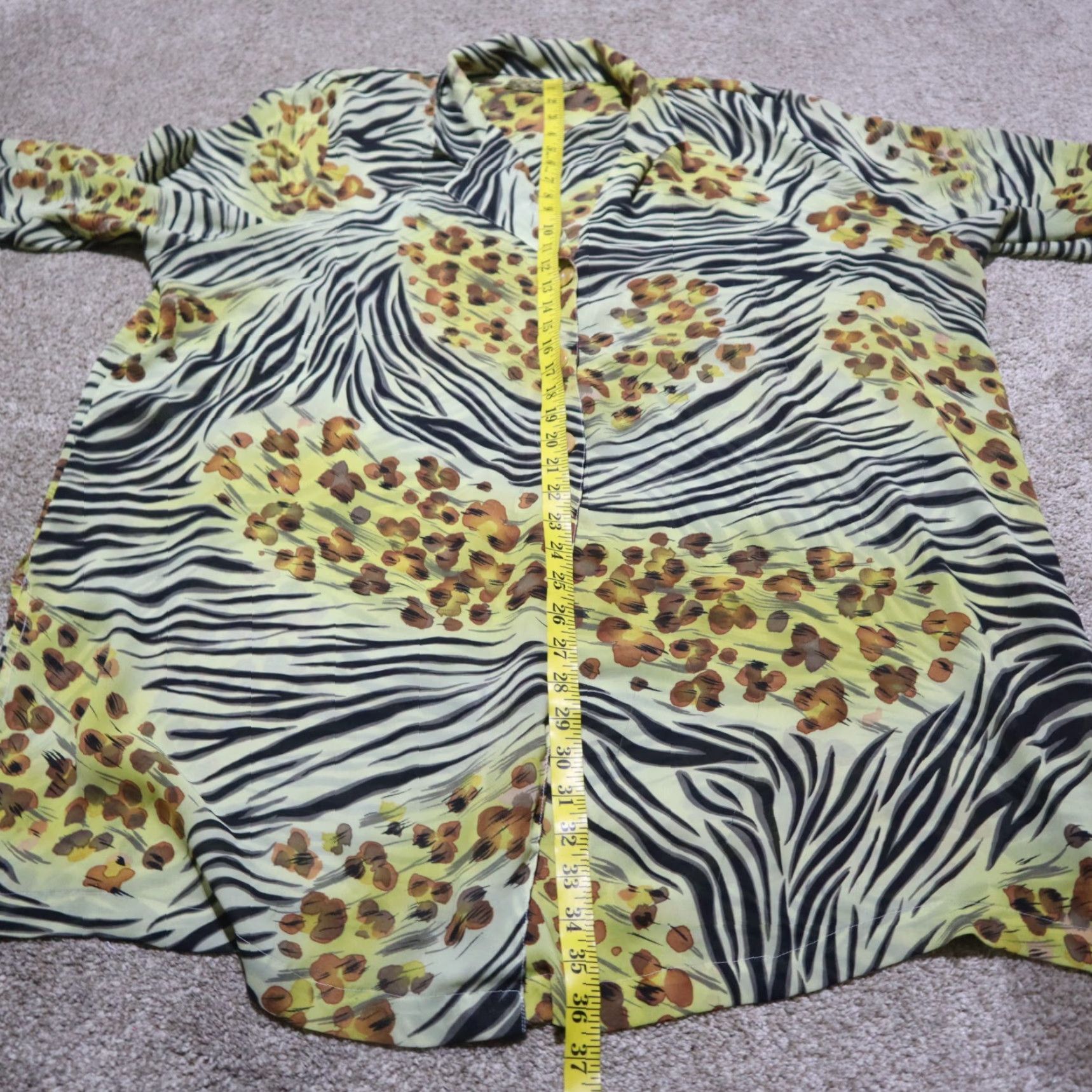 Vintage Ashley Stewart Animal Print Sheer Long Half Sleeve Top Shirt Blouse Women's 3X Size XXL / US 16-18 / IT 52-54 - 7 Thumbnail