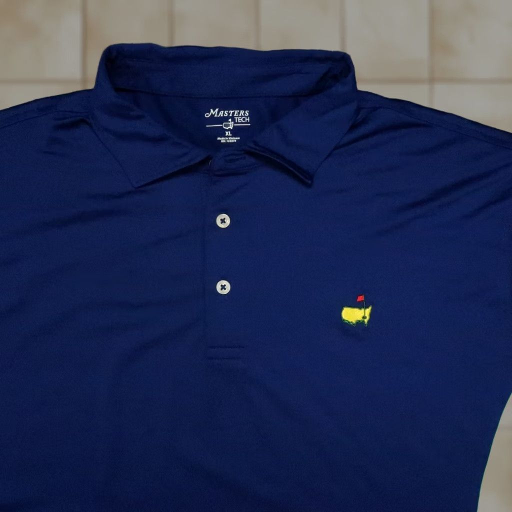 Vintage Masters Tech Shirt Mens XL Blue Green Performance Polo 2015 Golf Athletic Short Sleeve Button Collared VINTAGE: No Size US XL / EU 56 / 4 - 1 Thumbnail